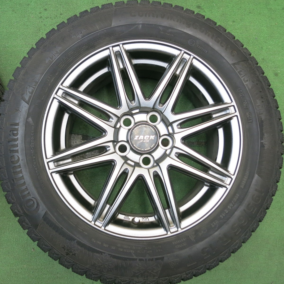 バリ溝!キレイ!8.5分★プリウス 等 195/65R15 スタッドレス コンチネンタル コンチバイキング コンタクト6 ZACK JP-818 MONZA ザック 15インチ PCD100/5H★5092004HAス