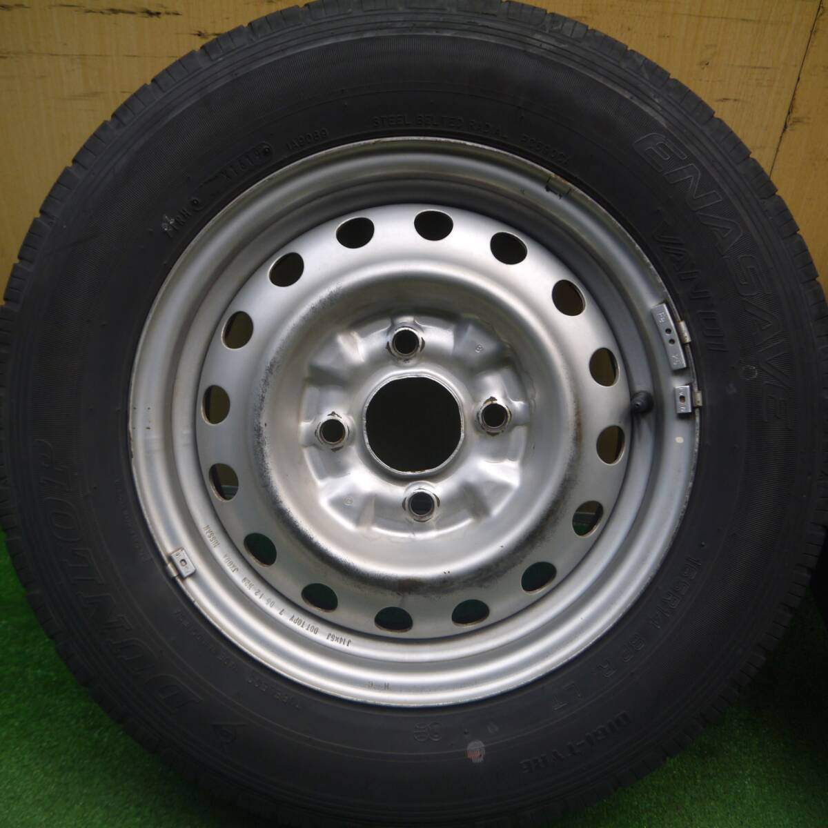 2本価格★165R14 8PR ダンロップ エナセーブ VAN01 スチール ホイール 14インチ PCD114.3/4H★5020507Hノ