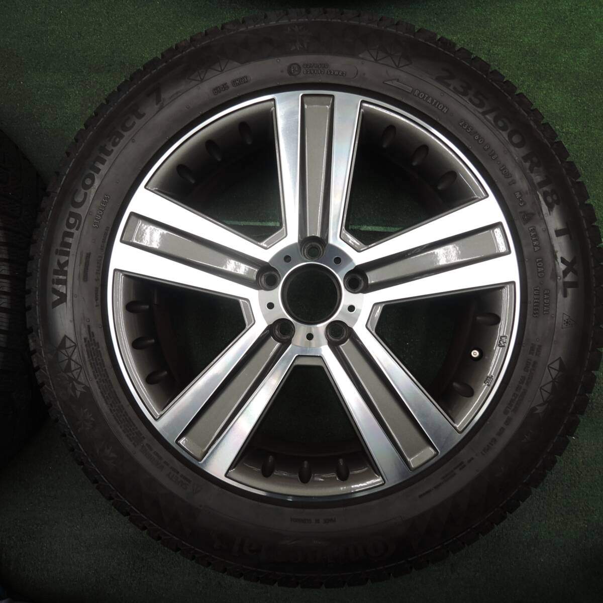 バリ溝 綺麗 9.5分 22年★ベンツ等 EuroPremium 235/60R18 スタッドレス コンチネンタル コンタクト7 PCD112/5H★4022309NJス