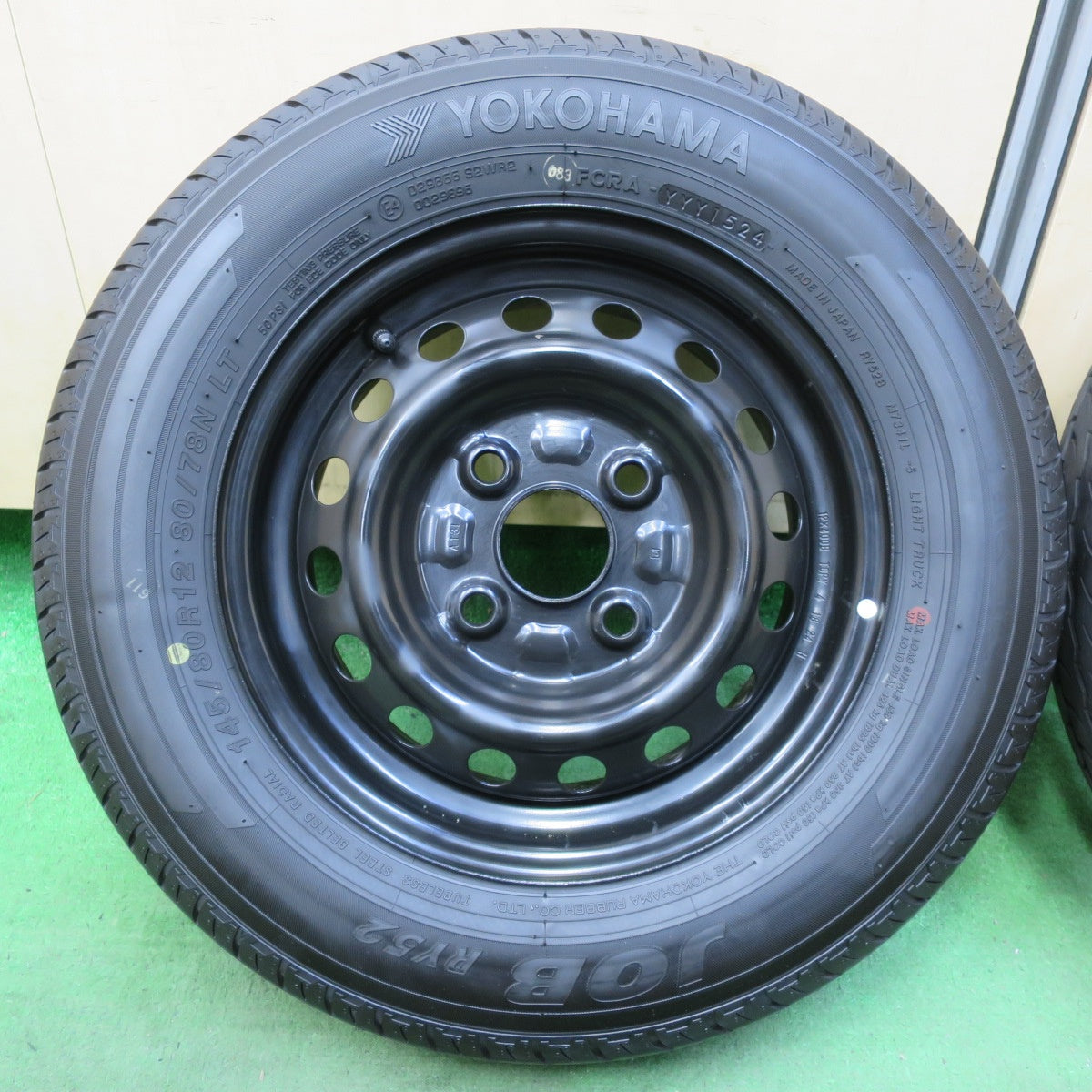 新車外し!24年★ダイハツ ハイゼット 純正 スチール 145/80R12 80/78N ヨコハマ JOB RY52 RY52B 12インチ PCD100/4H★5071105イノ