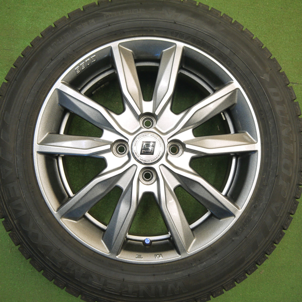 バリ溝!キレイ!9分★スタッドレス 175/65R15 ダンロップ ウインターマックス 03 SEIN SV ザイン 15インチ PCD100/4H★6013006Hス