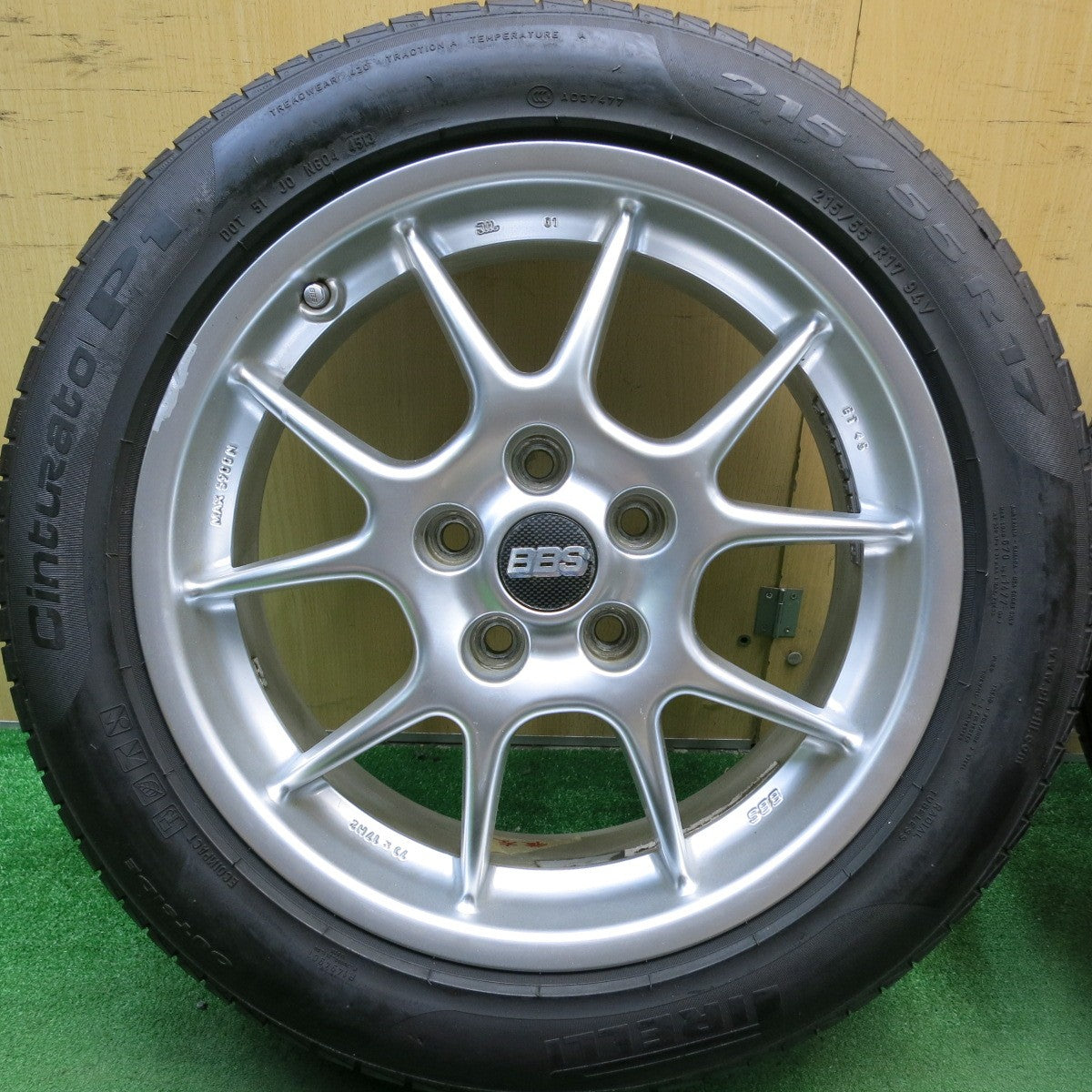 バリ溝!9分★BBS RK024 215/55R17 ピレリ Cinturato P1 17インチ チントゥラート PCD114.3/5H★5053007HAノ