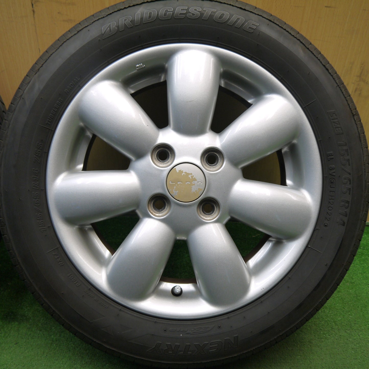 バリ溝!22年!キレイ!8.5分★スズキ ラパン 純正 155/65R14 ブリヂストン ネクストリー エコピア 14インチ PCD100/4H★5041807Hノ