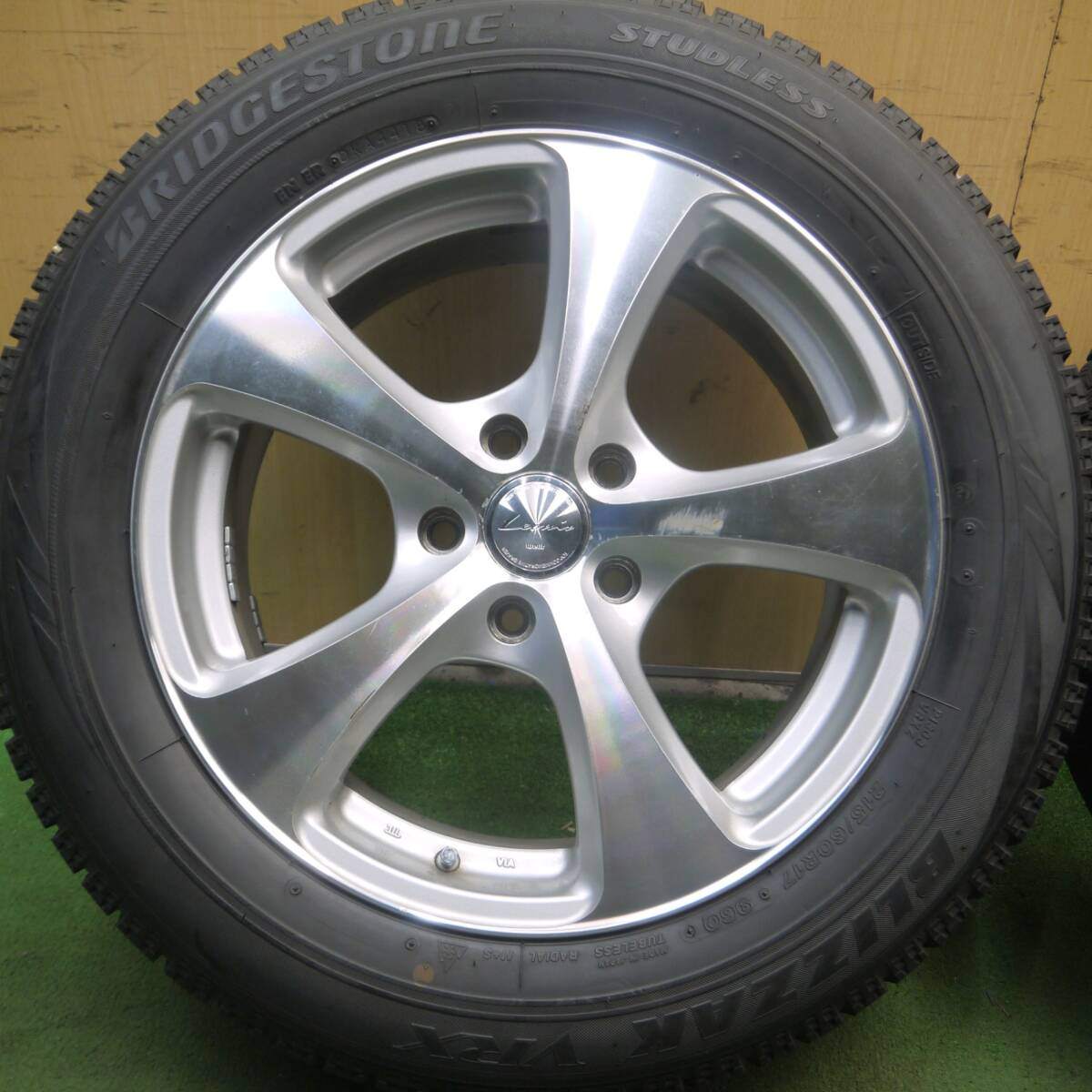 バリ溝!9.5分★★Leonis AS スタッドレス 215/60R17 ブリヂストン ブリザック VRX レオニス 17インチ PCD114.3/5H★4020713Hス