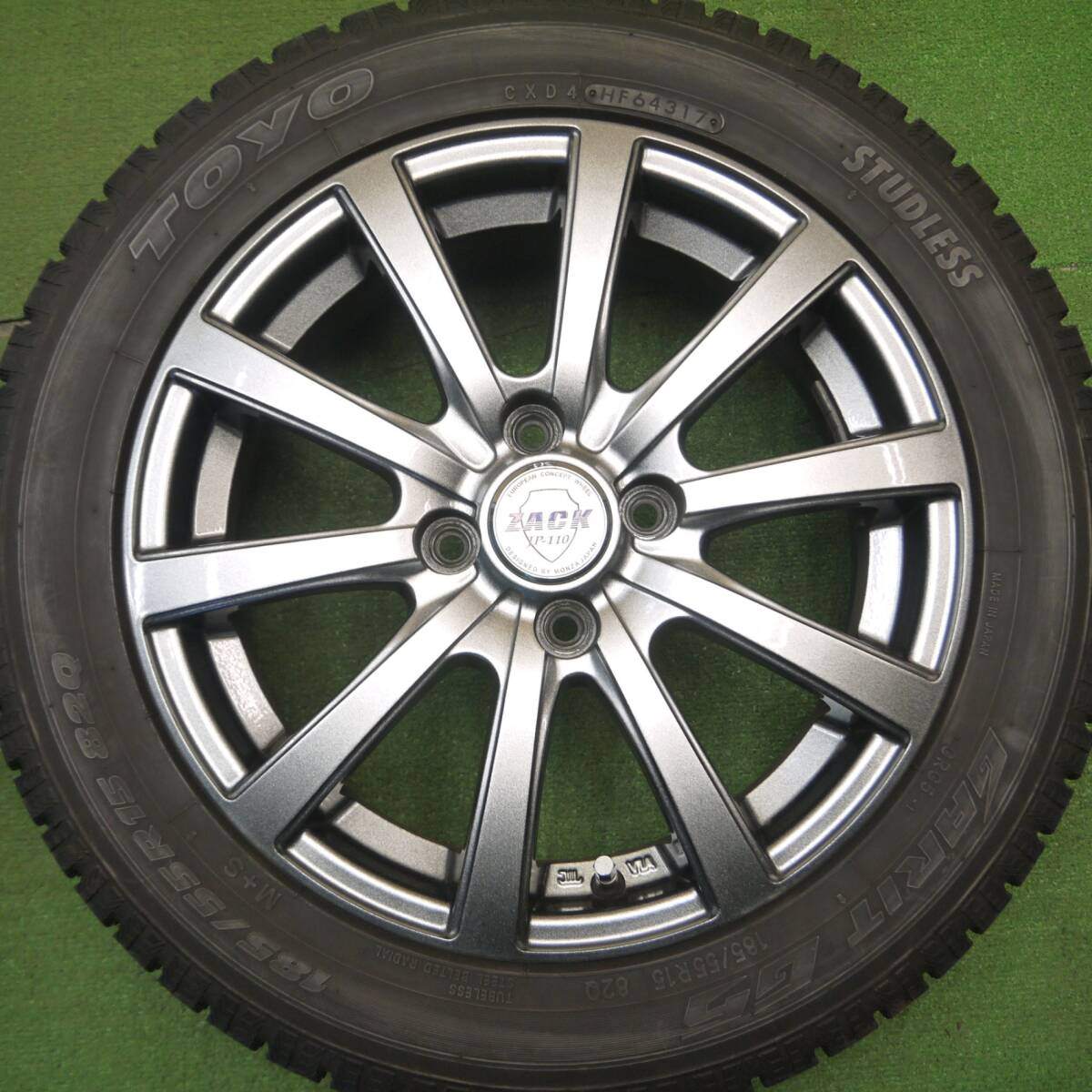 バリ溝!キレイ!9.5分★スタッドレス 185/55R15 トーヨー ガリット G5 ZACK JP-110 MONZA ザック 15インチ PCD100/4H★5020406Hス