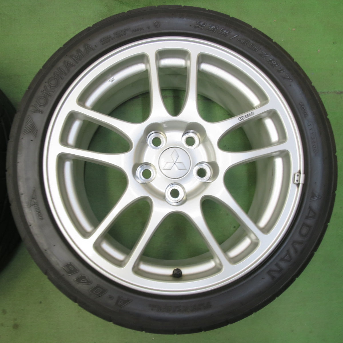 キレイ★三菱 ランエボ 純正 ENKEI 235/45R17 ヨコハマ アドバン A-046 エンケイ ランサーエボリューション PCD114.3/5H★5082307イノ