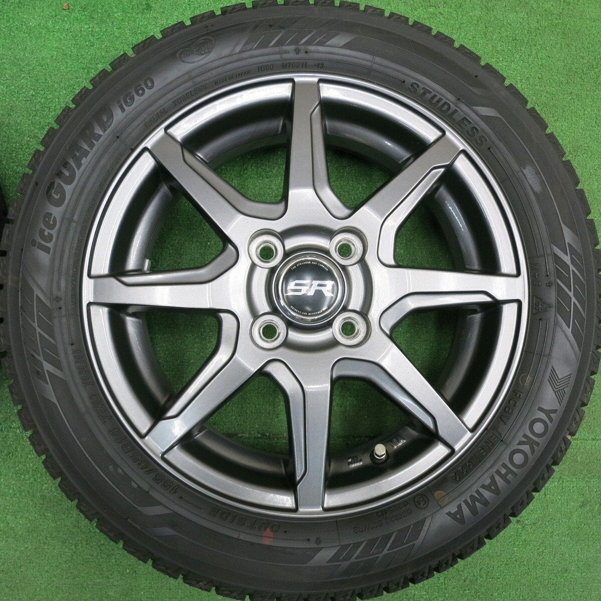 バリ溝!22年!キレイ!ほぼ10分★スタッドレス 155/65R14 ヨコハマ アイスガード iG60 STRANGER ストレンジャー 14インチ PCD100/4H★4123008HAス