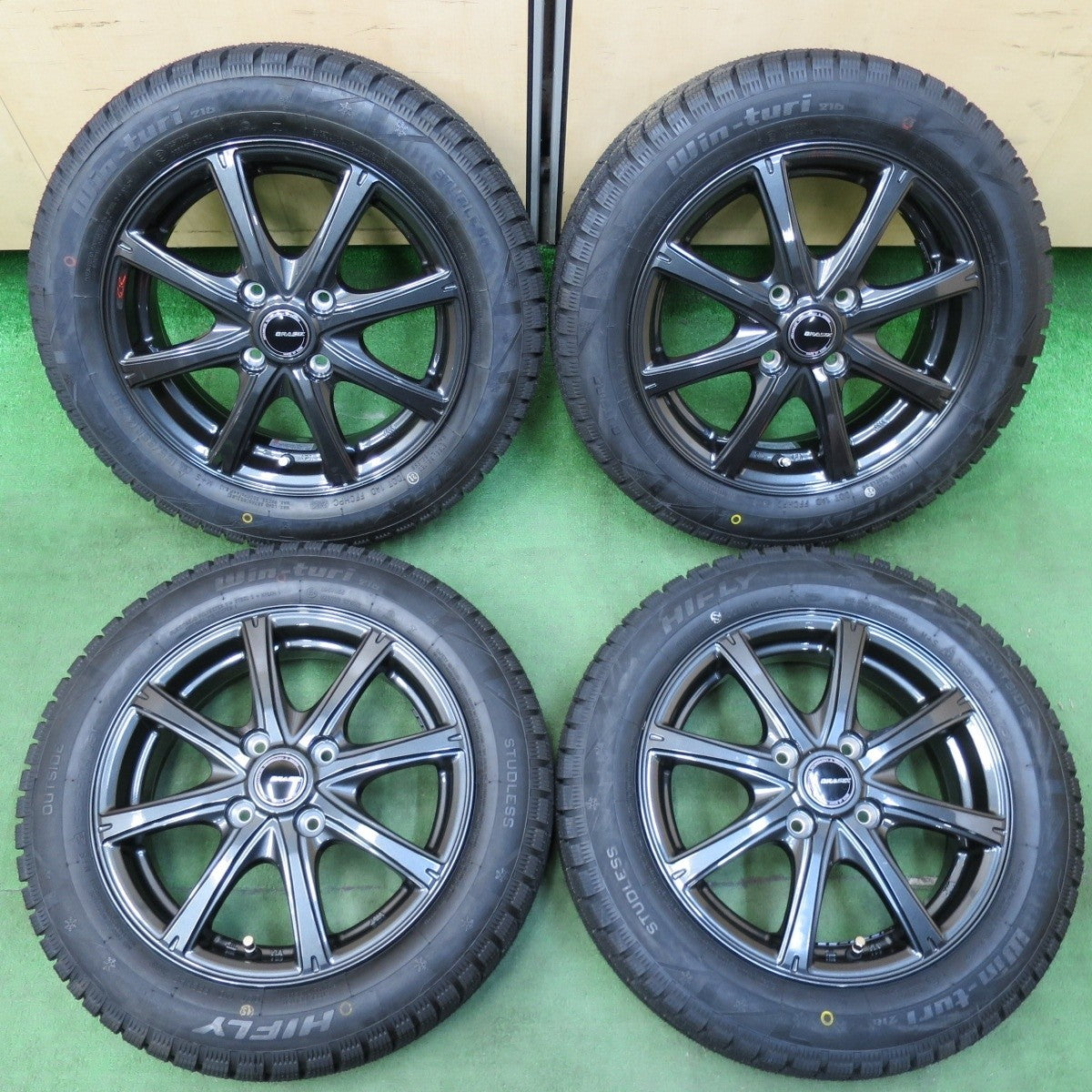 未使用!23年★スタッドレス 155/65R14 ハイフライ Win-turi 216 QRASIZ KOSEI クレイシズ 光生 14インチ PCD100/4H★4122701イス