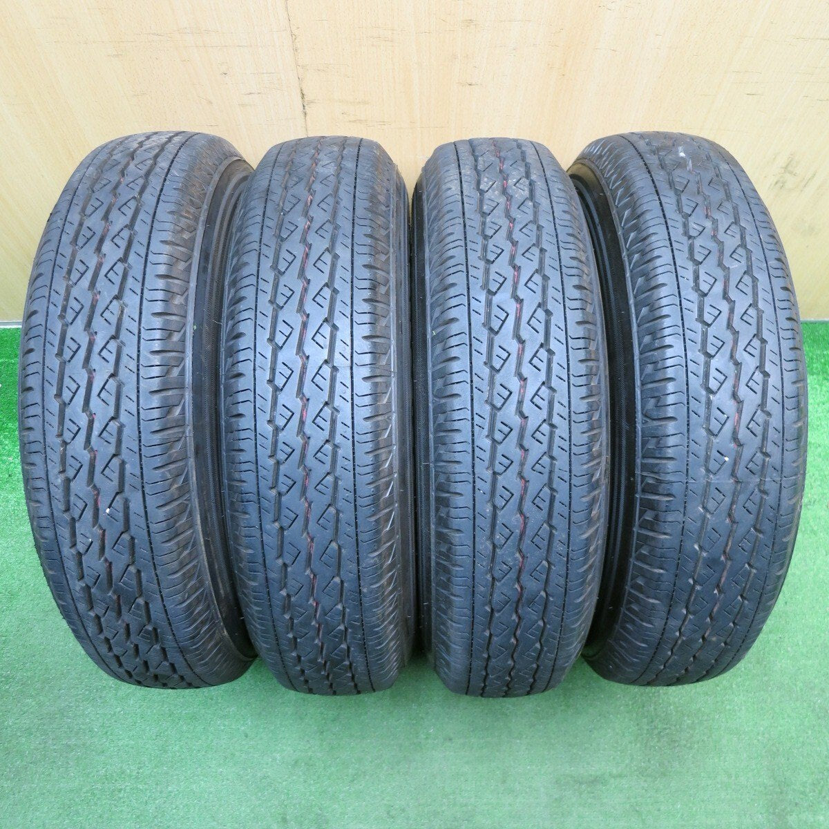バリ溝!24年!9.5分★155/80R14 88/86N ブリヂストン V600 D.O.S. GaviaL DOS 14インチ PCD100/4H★5032902NJノ