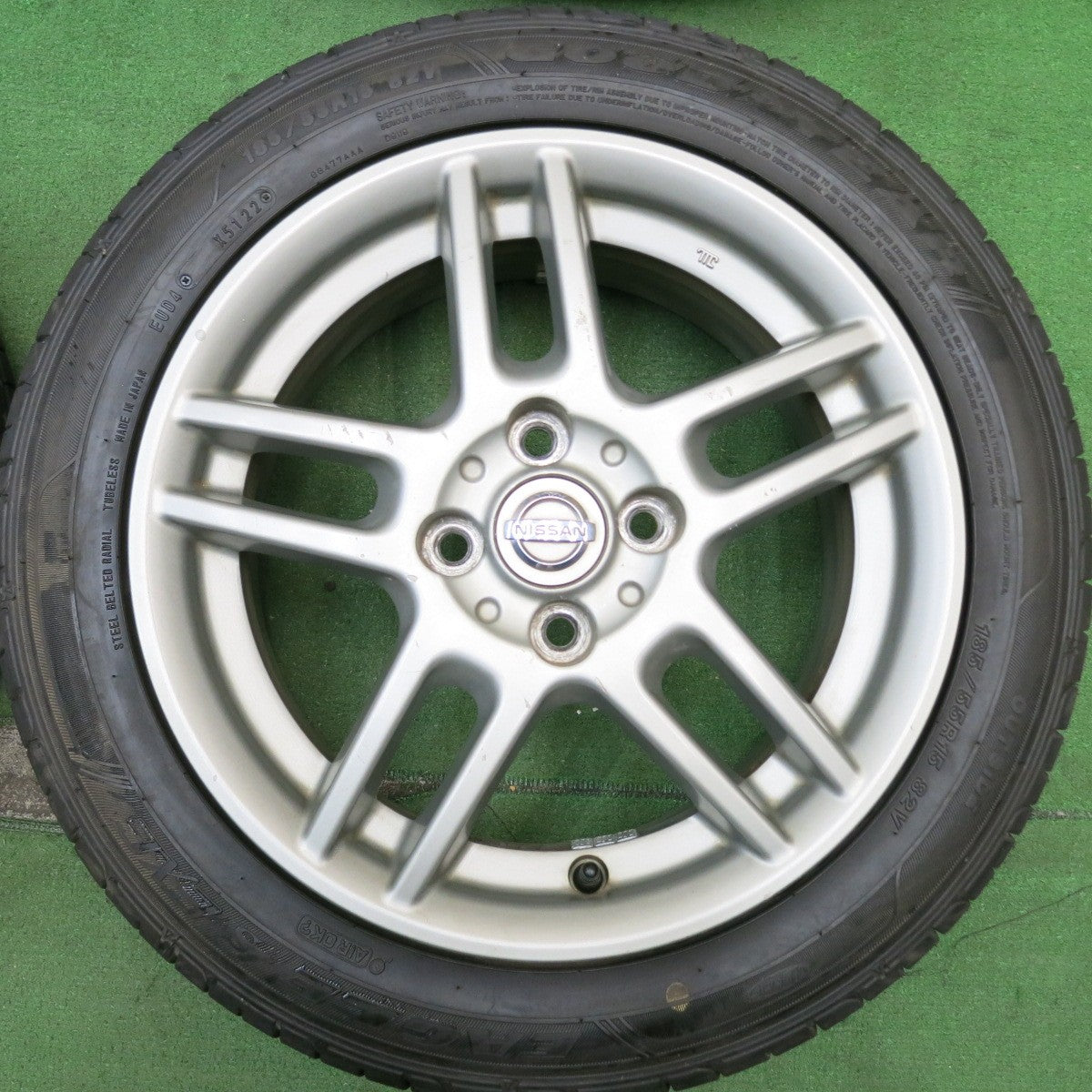 バリ溝!23年!9.5分★日産 K12 マーチ 12SR 純正 ENKEI 185/55R15 グッドイヤー イーグル LS EXE 15インチ PCD100/4H★5061302HAノ