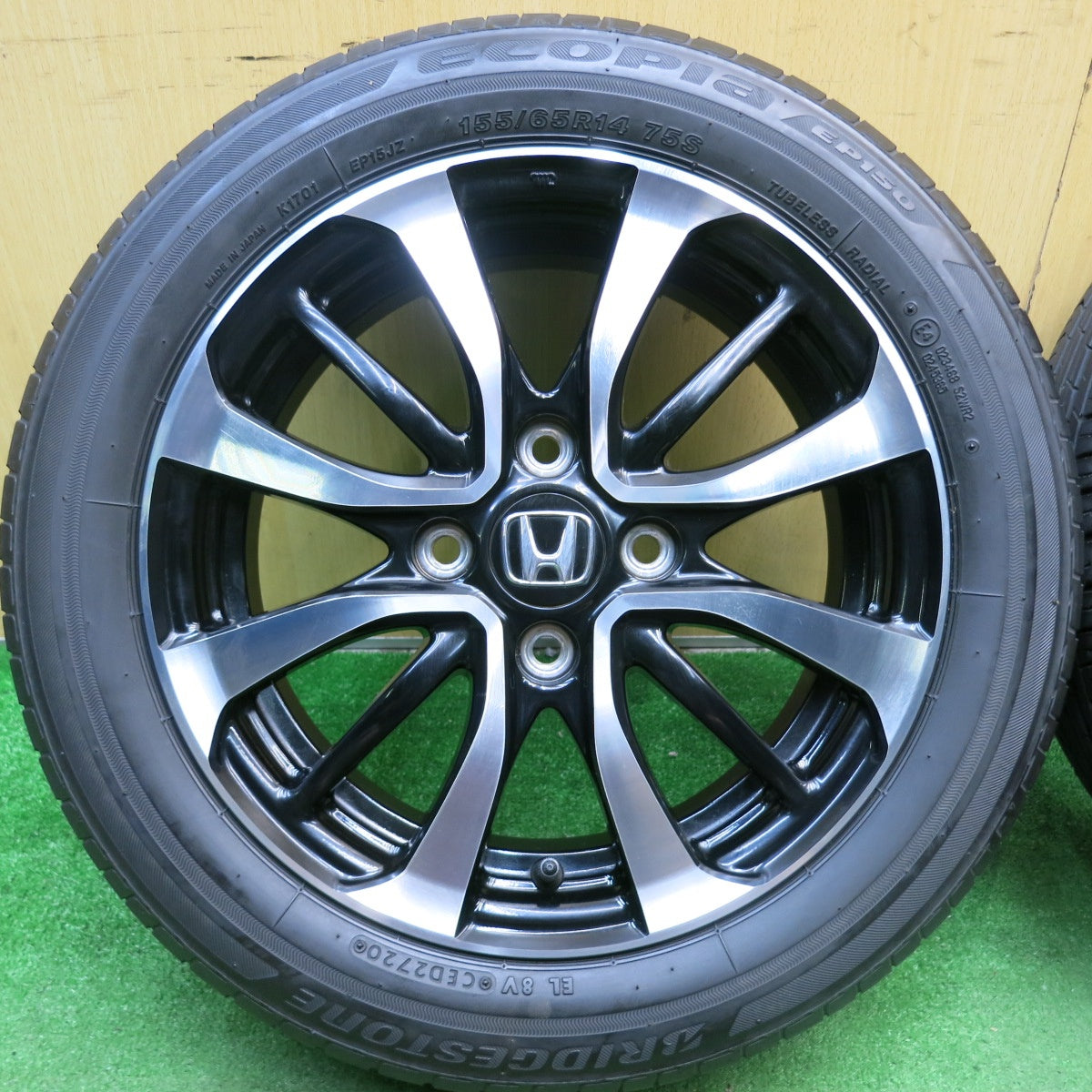 キレイ★ホンダ N-BOX カスタム 純正 155/65R14 ブリヂストン エコピア EP150 14インチ Nボックス PCD100/4H★5062711AKノ