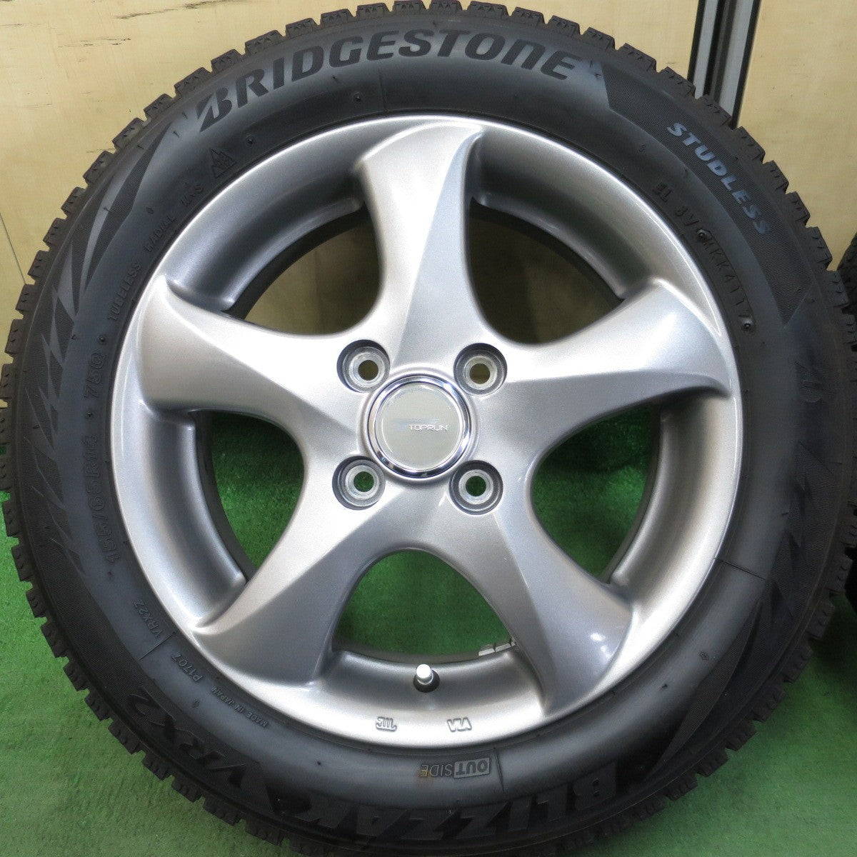 キレイ★スタッドレス 155/65R14 ブリヂストン ブリザック VRX2 TOPRUN トップラン 14インチ PCD100/4H★5042501AKス