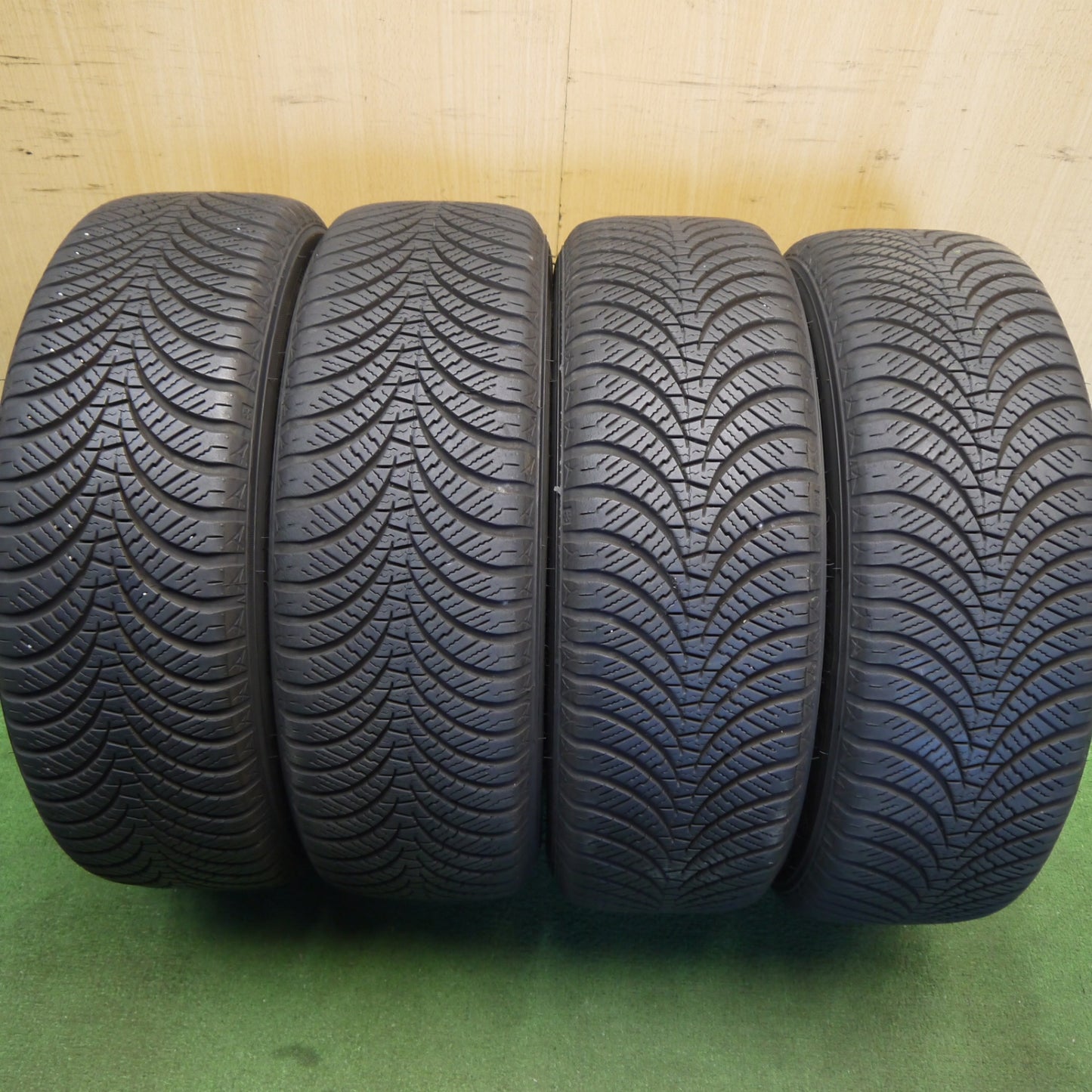 バリ溝!23年!キレイ!8.5分◎185/60R15 ダンロップ ALL SEASON MAXX AS1 オールシーズン Humanline S-15 ヒューマンライン 15インチ PCD100/4H◎6072403Hス
