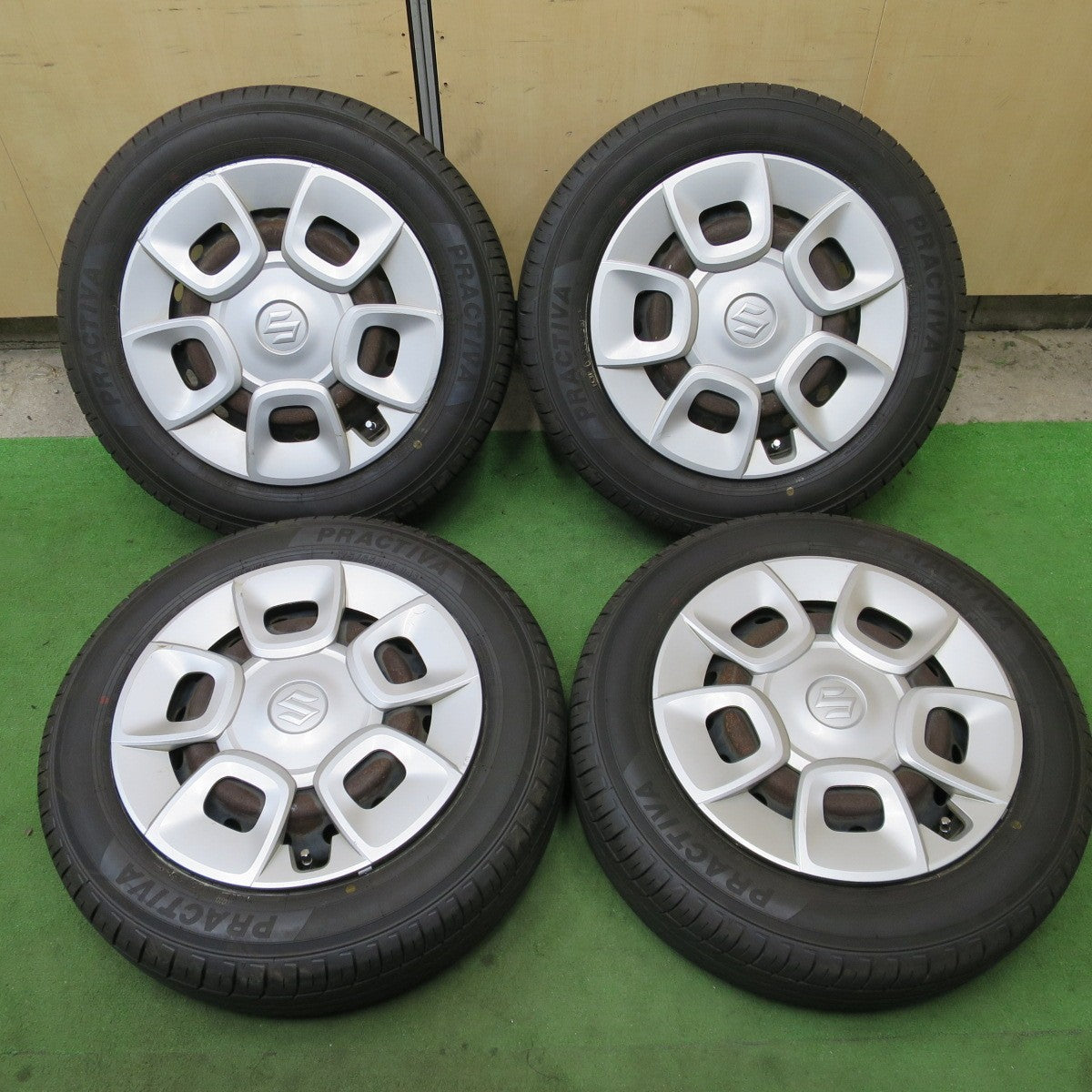 超バリ溝!25年!ほぼ10分★スズキ イグニス 純正 スチール 175/65R15 プラクティバ 15インチ PCD100/4H★6021103ナノ