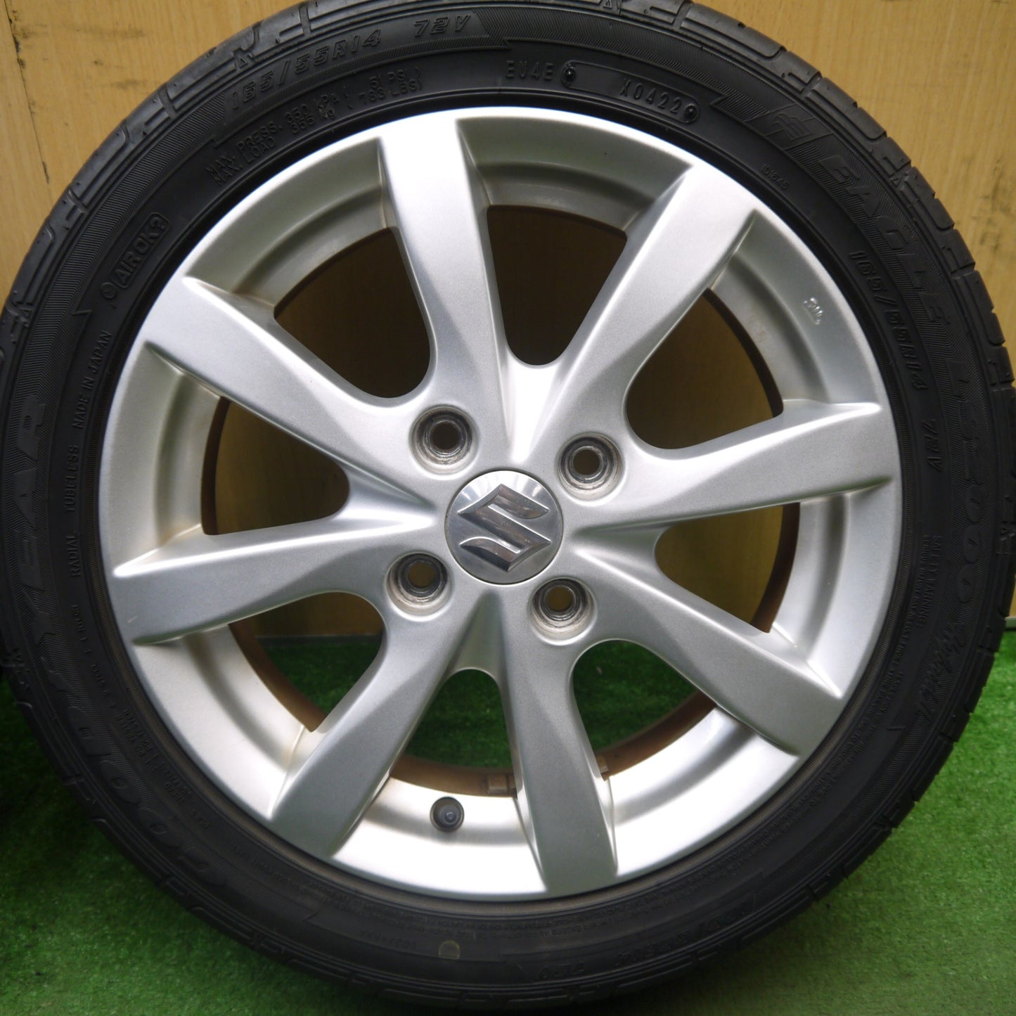 4本価格!22年★スズキ ワゴンR 純正 165/55R14 グッドイヤー イーグル LS2000 hybrid2 14インチ PCD100/4H★5080101Hノ