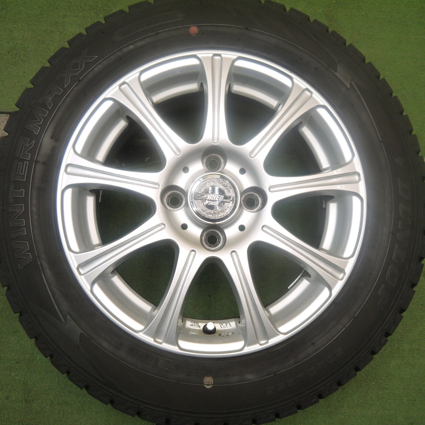 バリ溝!23年!キレイ!9.5分★スタッドレス 175/65R14 ダンロップ ウインターマックス WM02 AXEL Three アクセル 14インチ PCD100/4H★5082606Hス
