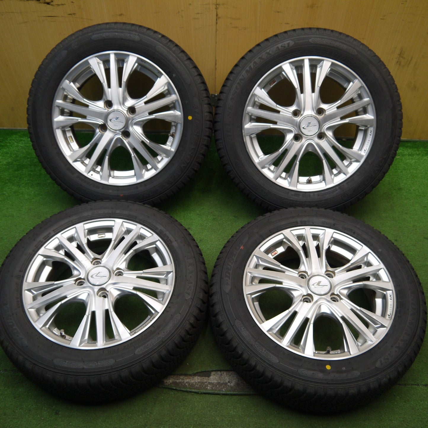 バリ溝!22年!ほぼ10分★LEONIS UC 155/65R14 ダンロップ オールシーズン MAXX AS1 レオニス 14インチ PCD100/4H★5053003Hノ