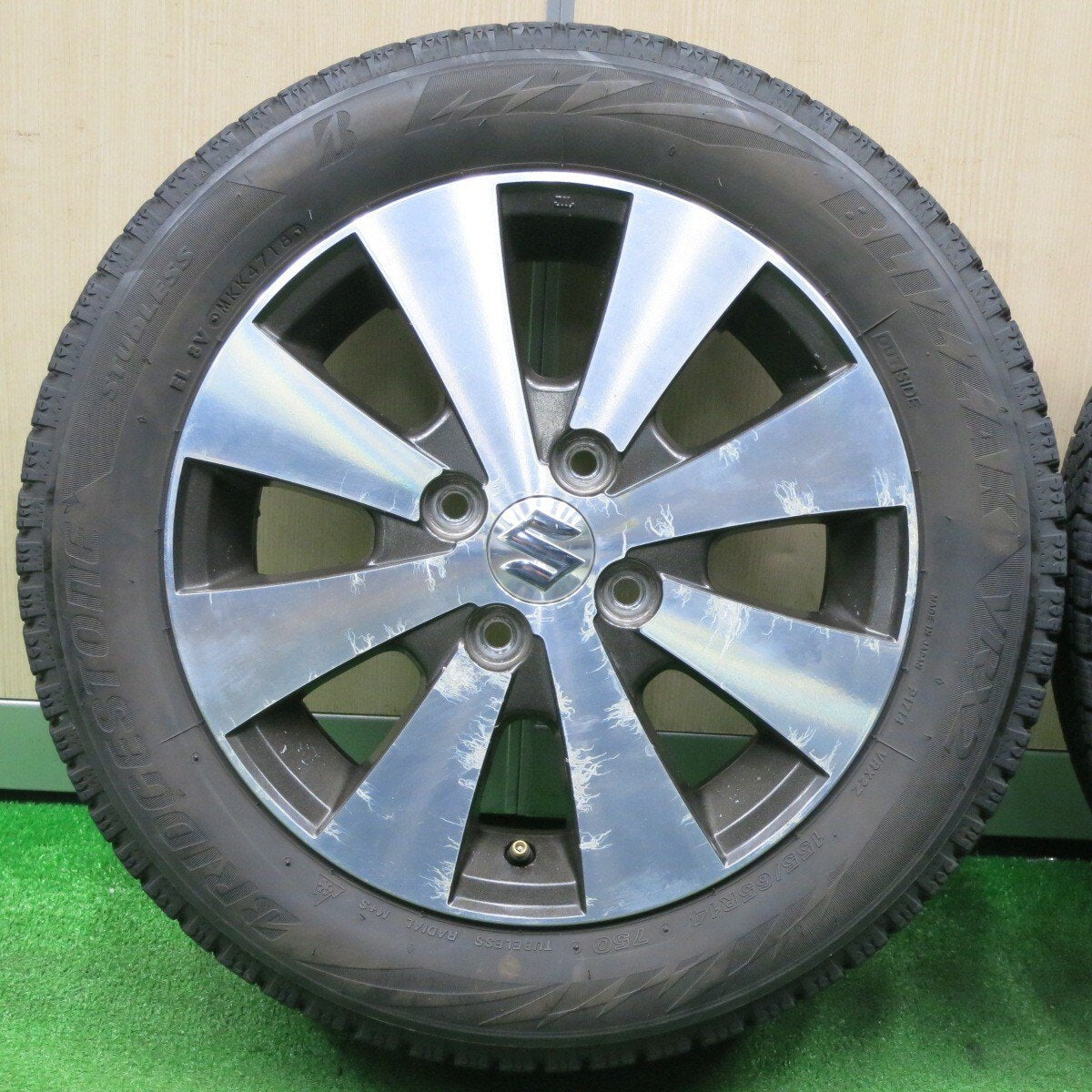 4本価格★スズキ ワゴンR スティングレー 純正 155/65R14 スタッドレス ブリヂストン ブリザック VRX2 PCD100/4H★4121601NJス