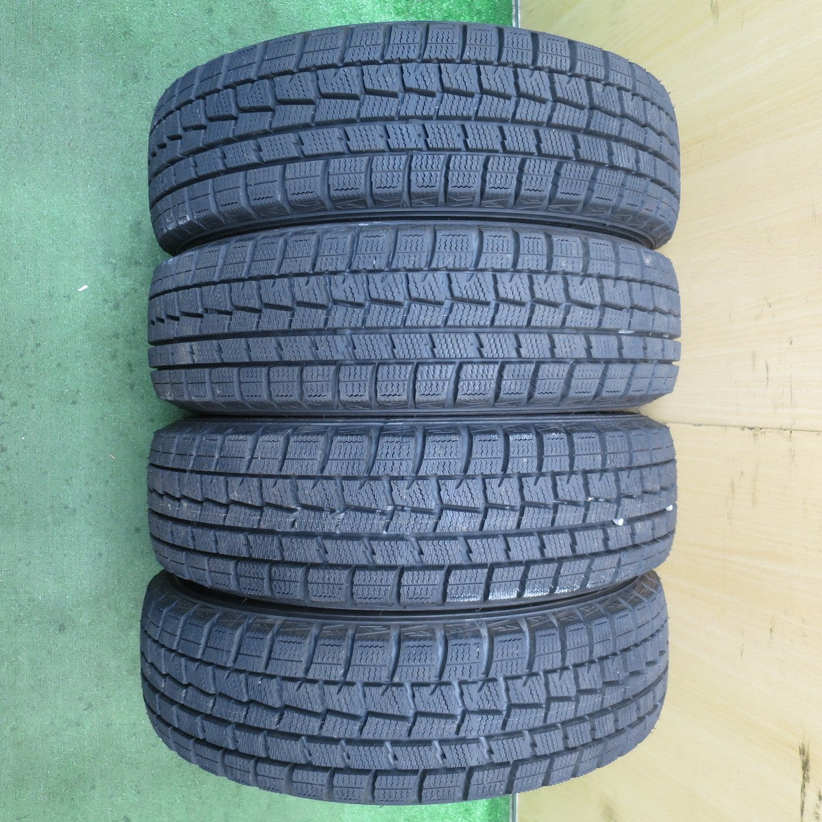 ほぼ未使用!キレイ★スタッドレス 155/65R13 ダンロップ ウインターマックス WM01 LAYCEA レイシア 13インチ PCD100/4H★5081105NJス