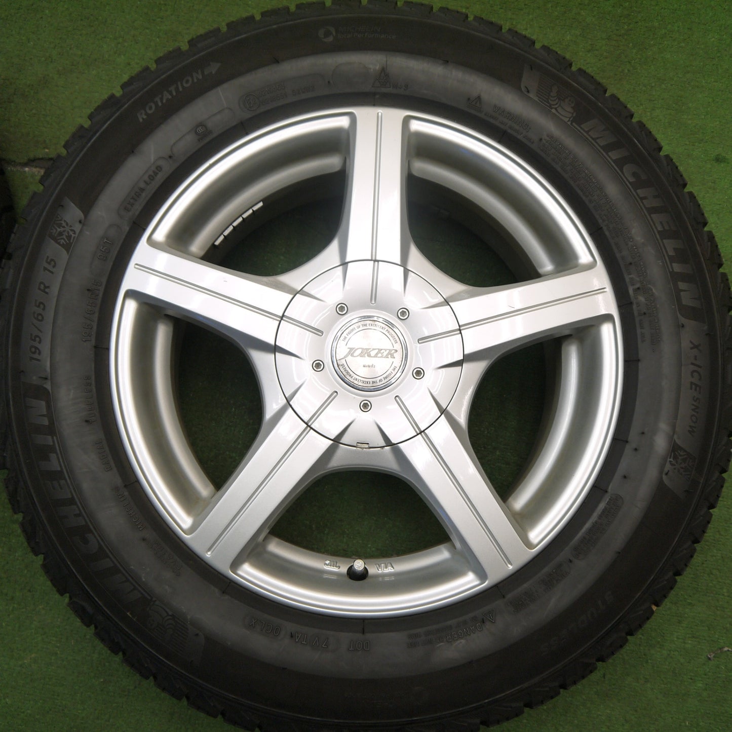 超バリ溝!22年!ほぼ10分★スタッドレス 195/65R15 ミシュラン X-ICE SNOW JOKER ジョーカー 15インチ PCD100 114.3/5H マルチ★5050707Hス