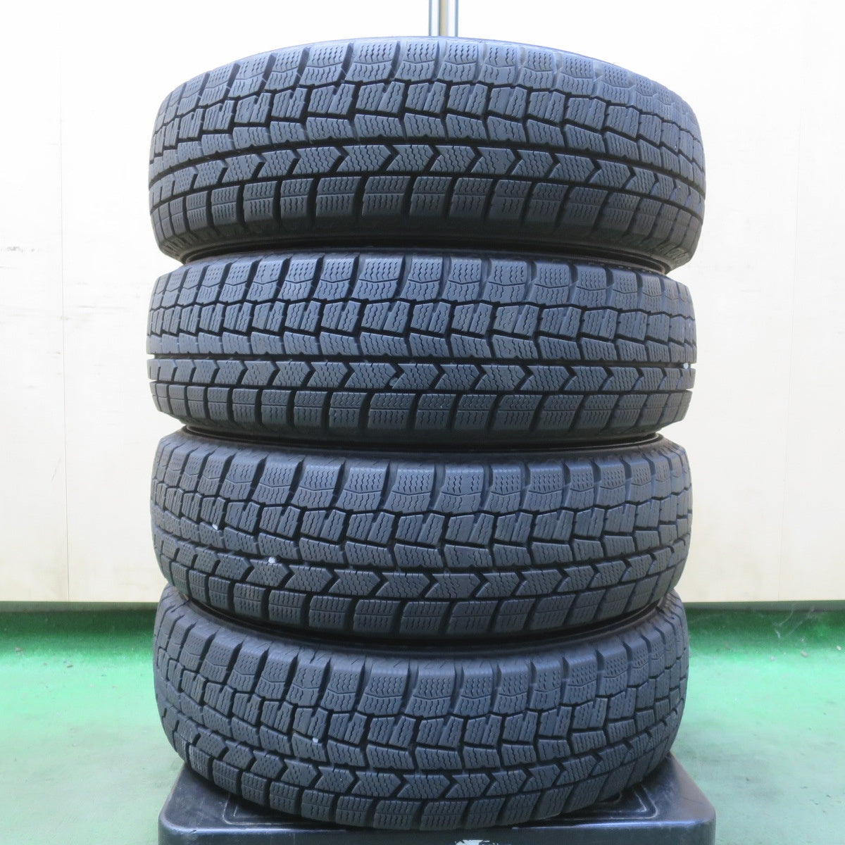 バリ溝!23年!9.5分◎スタッドレス 155/65R13 ダンロップ ウインターマックス WM02 HAYANO ハヤノ 13インチ PCD100/4H◎6072607イス