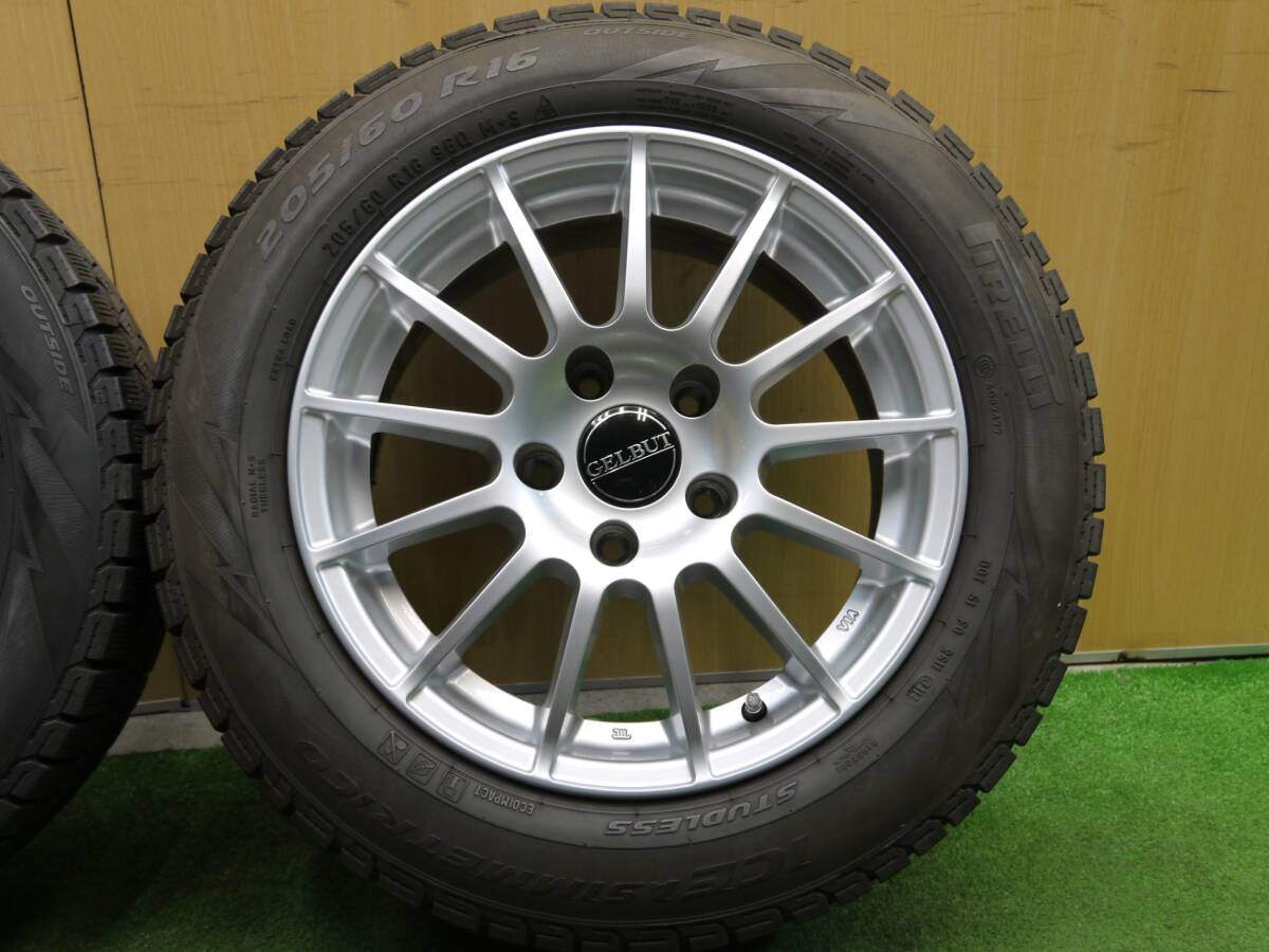 キレイ★BMW 等 GELBUT 205/60R16 スタッドレス ピレリ アイスアシンメトリコ ゲルプート 16インチ PCD120/5H★2030807クス