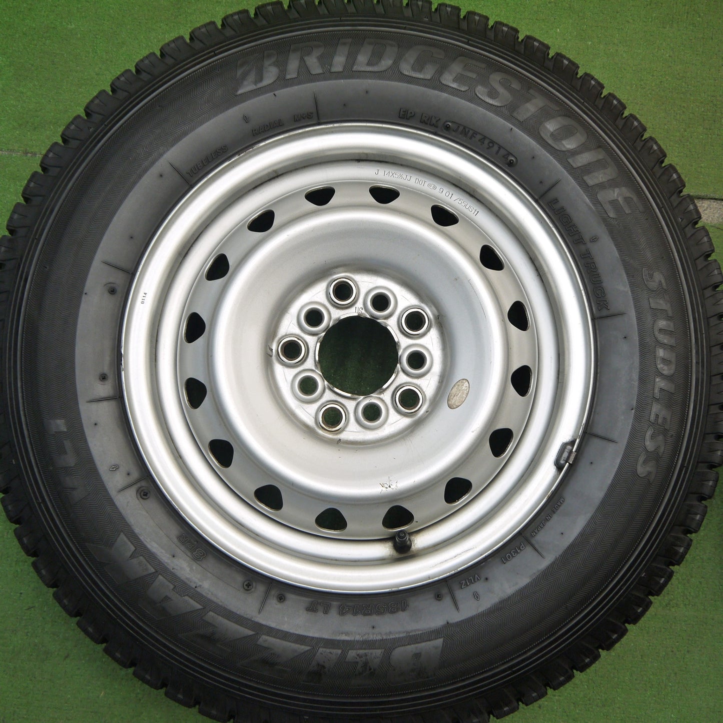 バリ溝!9.5分★スタッドレス 185R14 6PR 8PR ブリヂストン ブリザック VL1 スチール ホイール 14インチ PCD100 114.3/5H マルチ★5051306Hス