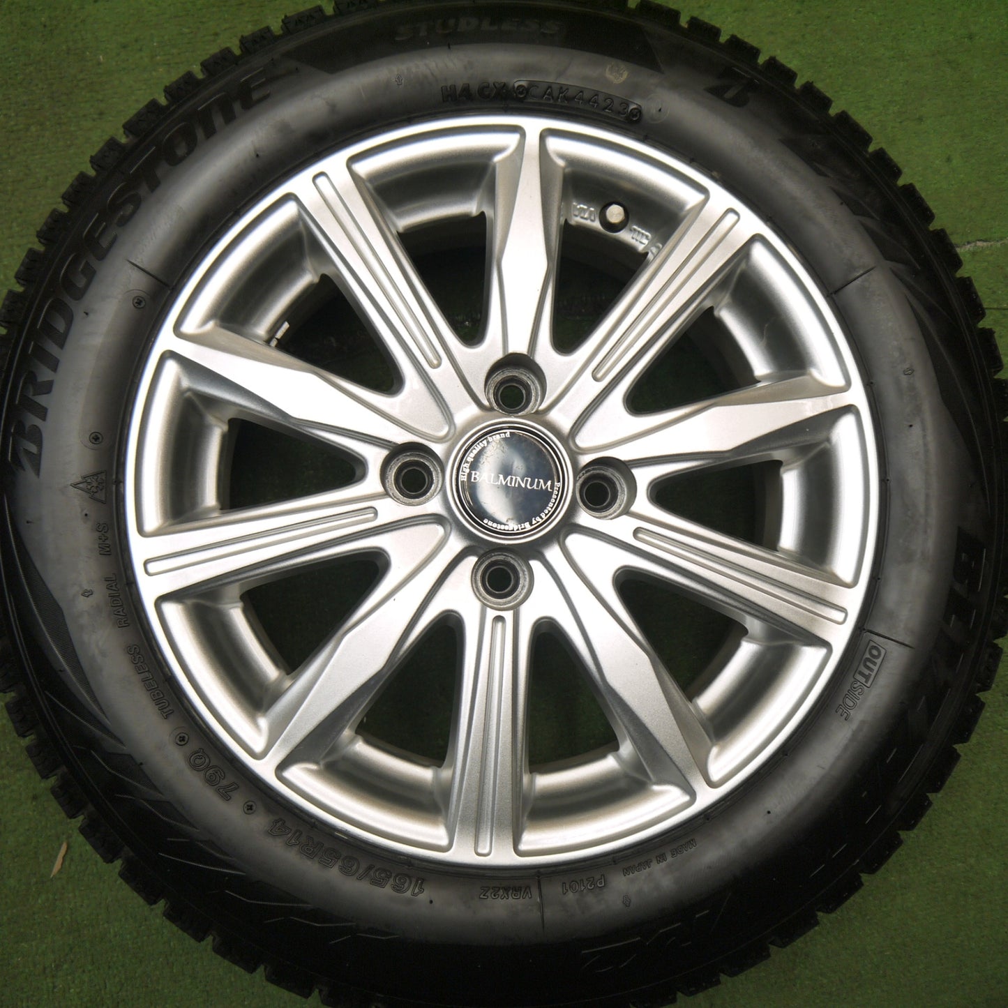 バリ溝!23年!キレイ!9分★スタッドレス 165/65R14 ブリヂストン ブリザック VRX2 BALMINUM バルミナ 14インチ PCD100/4H★5080406Hス