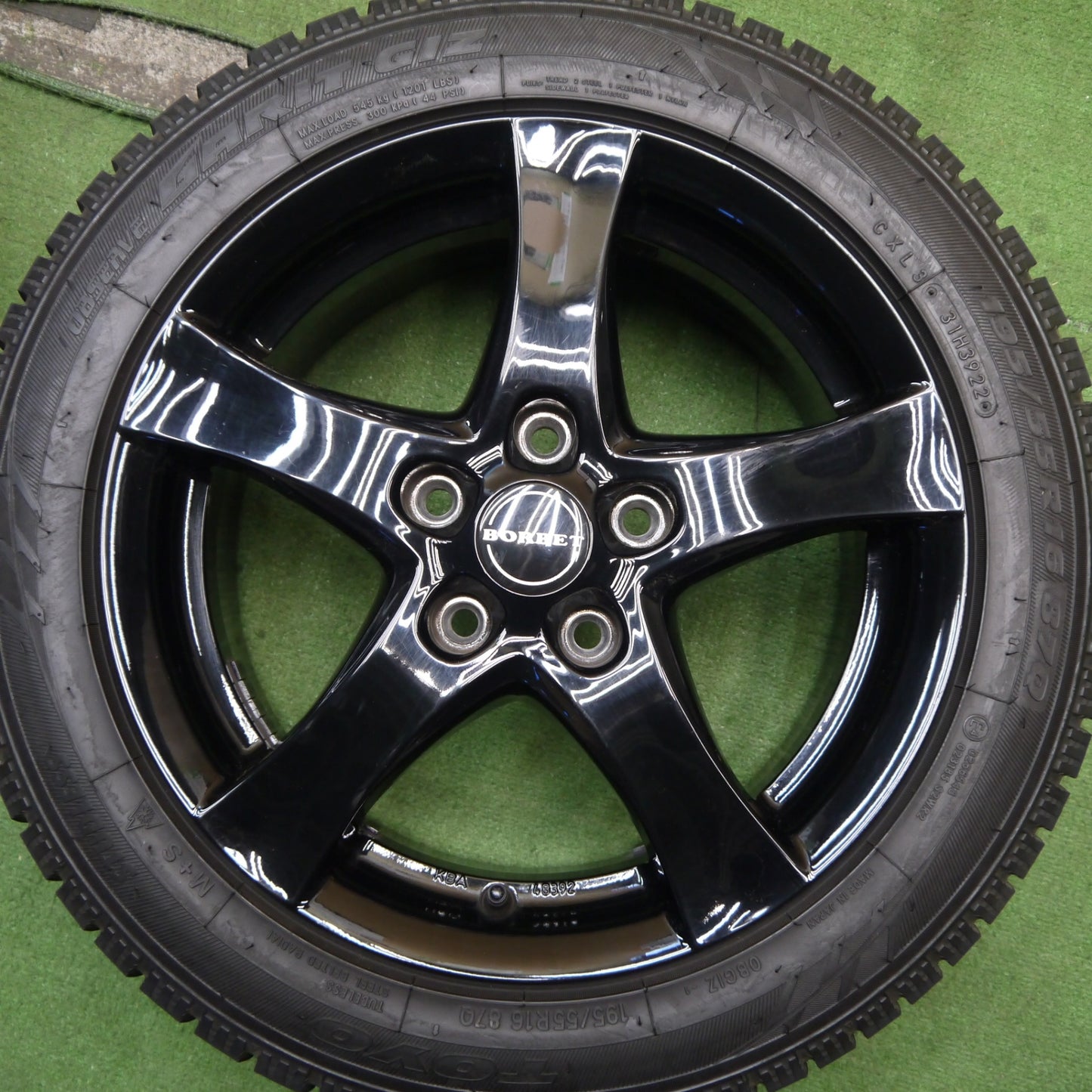 バリ溝!22年!キレイ!9.5分以上★MINI ミニ クーパー 等 BORBET 195/55R16 スタッドレス トーヨー オブザーブ ガリット GIZ ボルベット 16インチ PCD112/5H★5060405Hス