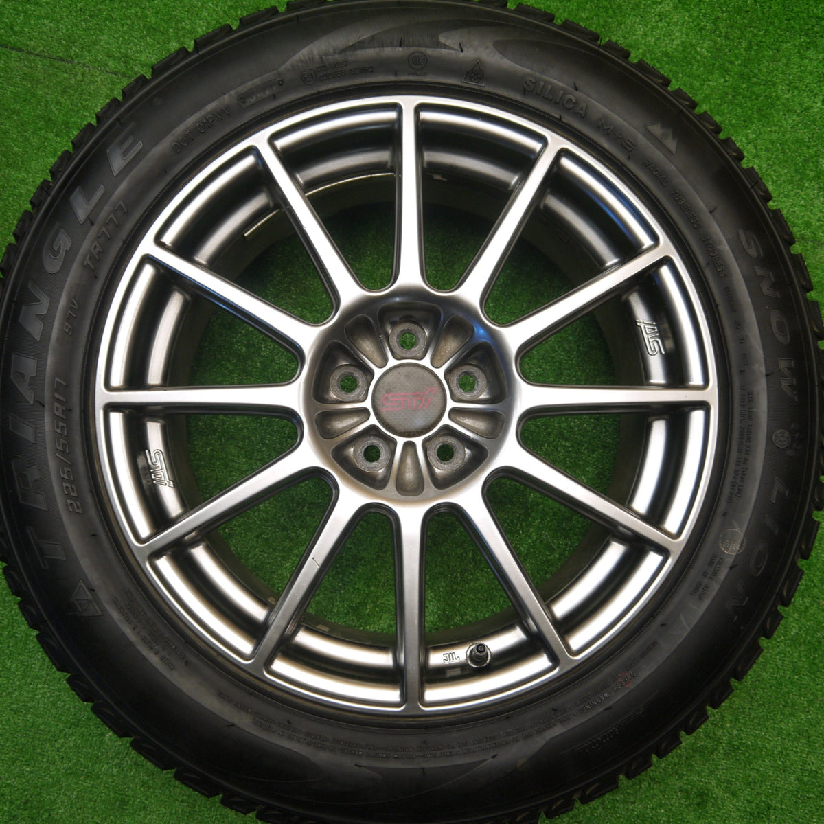 バリ溝!21年!9.5分★スバル フォレスター STi 純正 ENKEI 225/55R17 スタッドレス トライアングル SNOW LION 17インチ エンケイ PCD100/5H★5101004Hス