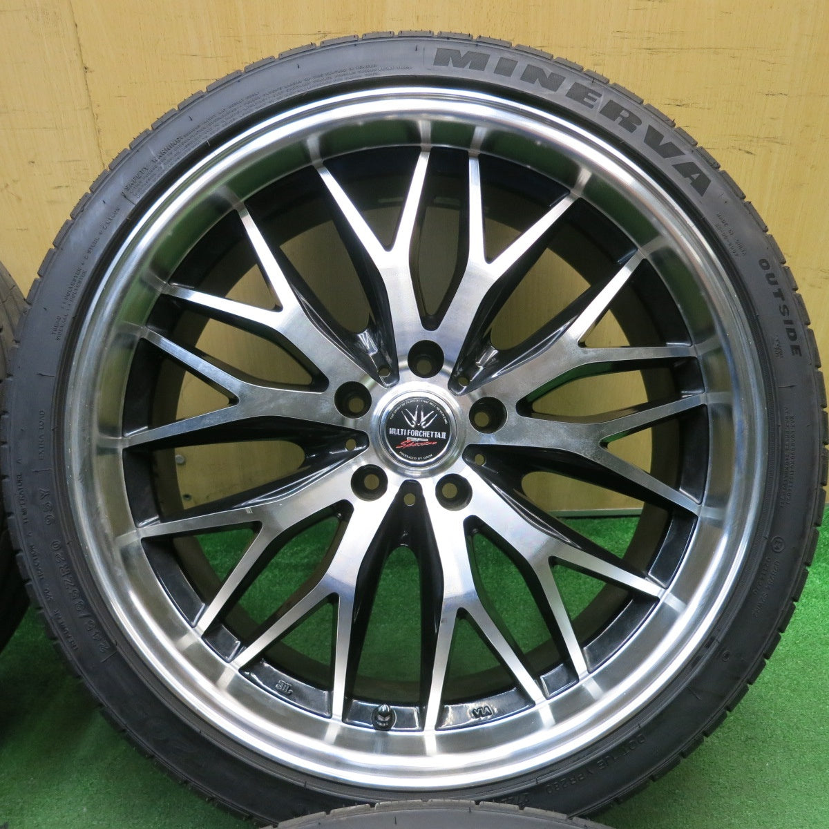 バリ溝!22年!9分★LOXARNY MULTI FORCHETTAⅡ 245/35R20 ミネルバ ラジアル F205 ロクサーニ マルチフォルケッタ2 20インチ PCD114.3/5H★5050702AKノ