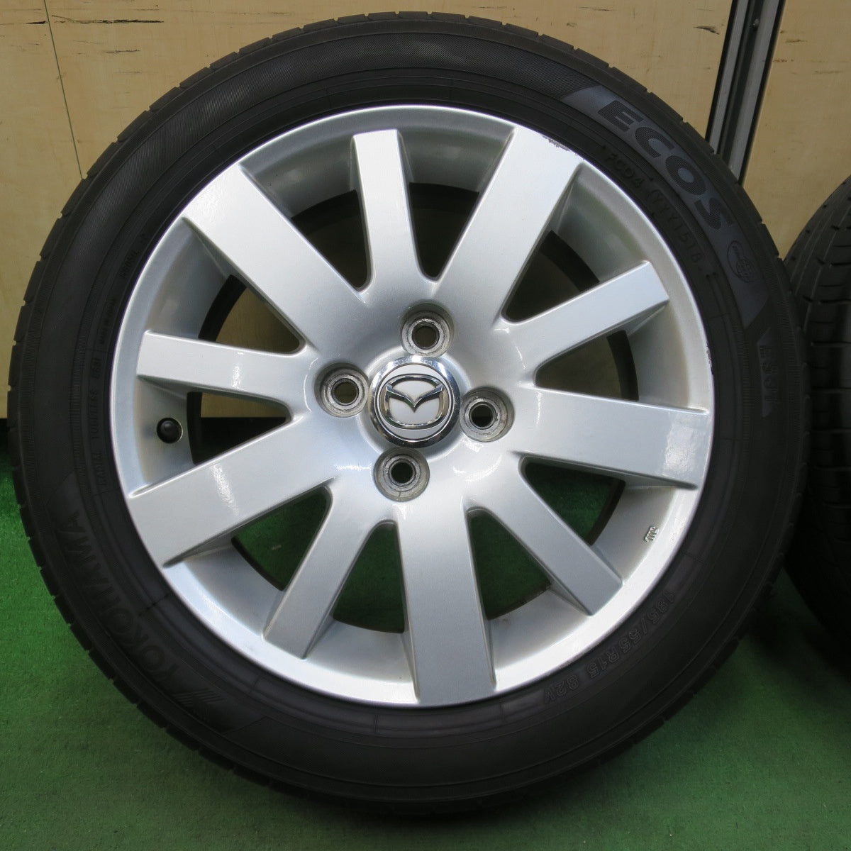 4本価格★マツダ ベリーサ 純正 185/55R15 ヨコハマ エコス ES31 15インチ PCD100/4H★5042604イノ