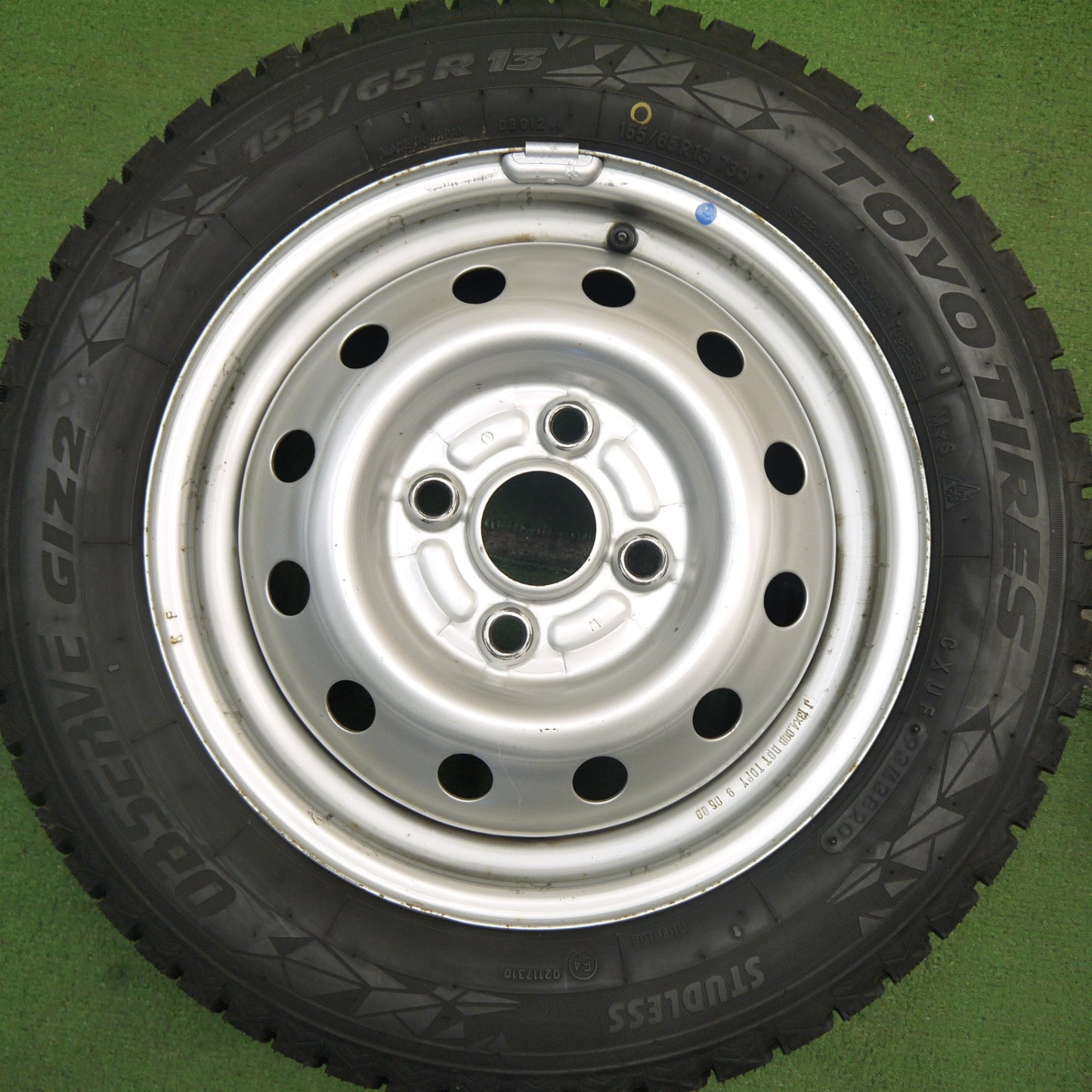 超バリ溝!キレイ!ほぼ10分★スタッドレス 155/65R13 トーヨー オブザーブ GIZ2 スチール ホイール 13インチ PCD100/4H★5061303Hス