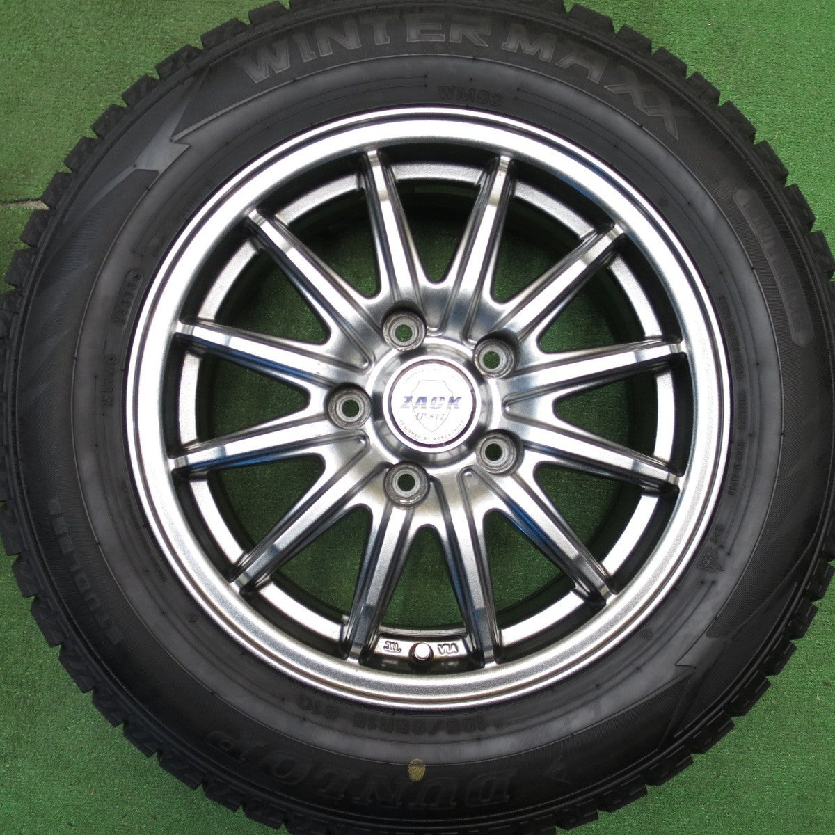 バリ溝!23年!キレイ!9.5分以上★スタッドレス 195/65R15 ダンロップ ウインターマックス WM02 ZACK JP-812 MONZA ザック 15インチ PCD114.3/5H★5031009Hス