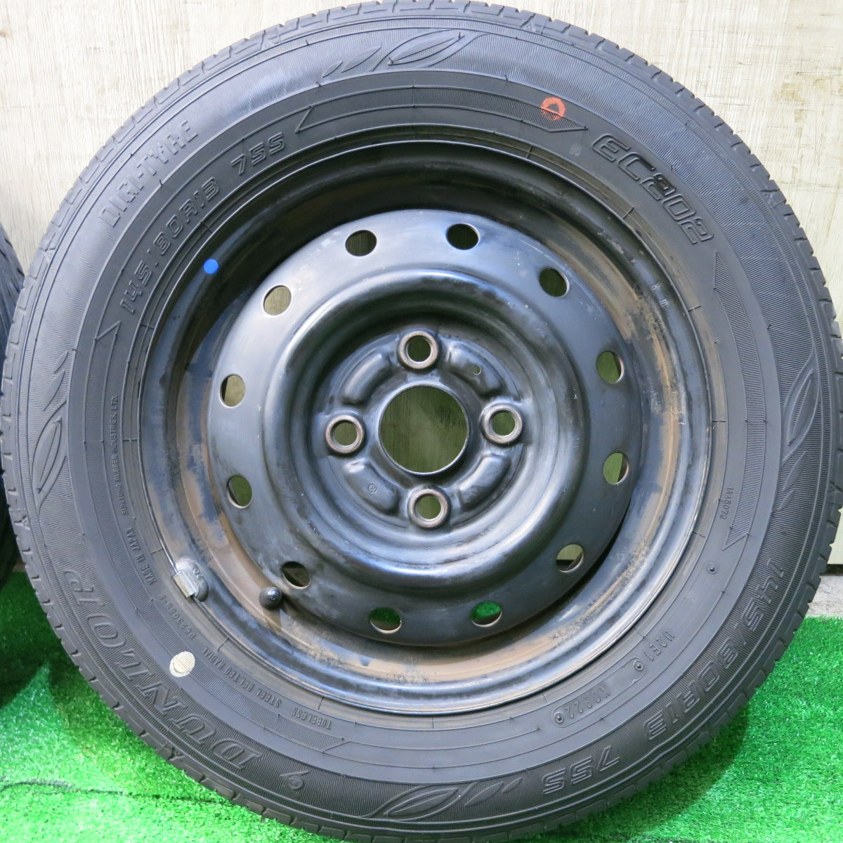 4本価格!22年★145/80R13 ダンロップ EC202 スチール ホイール 13インチ PCD100/4H★5062709HAノ