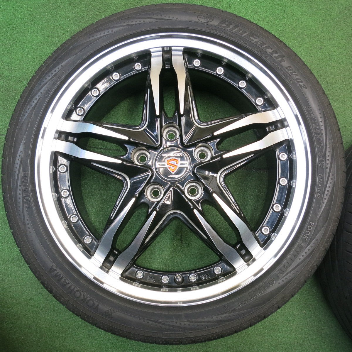 キレイ!21年★STEINER LSV AME 215/45R17 ヨコハマ ブルーアース RV-02 17インチ シュタイナー PCD114.3/5H★5042902NJノ