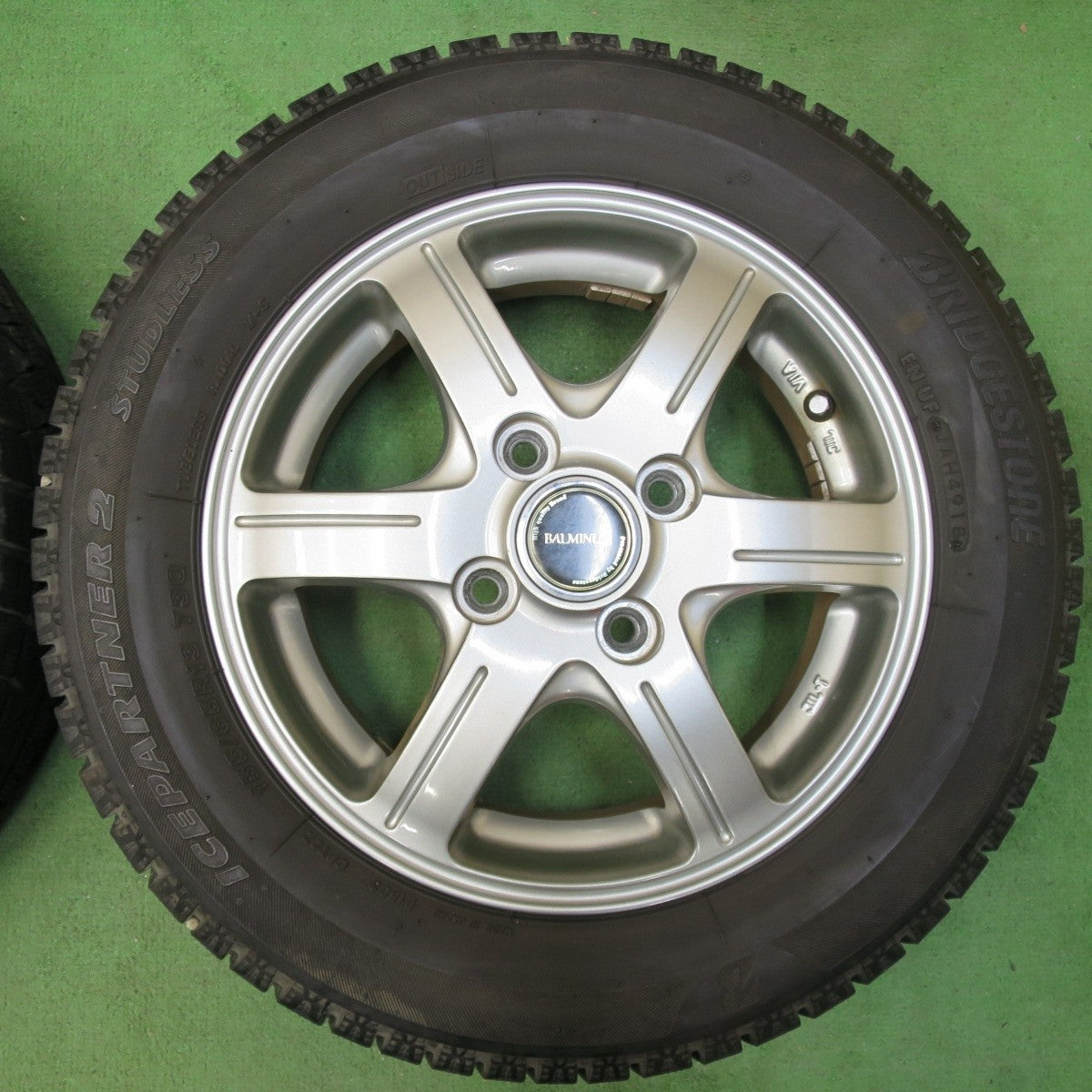 キレイ★スタッドレス 155/65R13 ブリヂストン アイスパートナー2 BALMINUM バルミナ 13インチ PCD100/4H★5010402イス