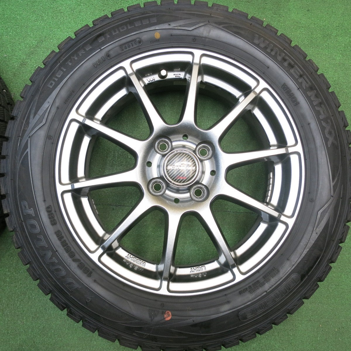 バリ溝!キレイ!9.5分★スタッドレス 185/65R15 ダンロップ ウインターマックス WM01 SCHNEIDER シュナイダー 15インチ PCD100/4H★6012505HAス