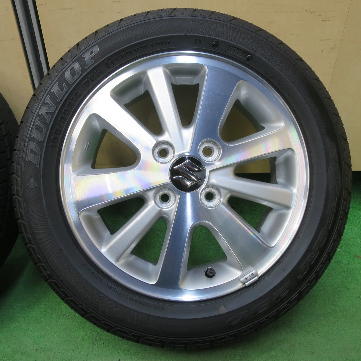 バリ溝!24年!キレイ!9分★スズキ エブリイ 純正 165/60R14 ダンロップ SP スポーツ 230 14インチ エブリィ エブリー PCD100/4H★5061107イノ