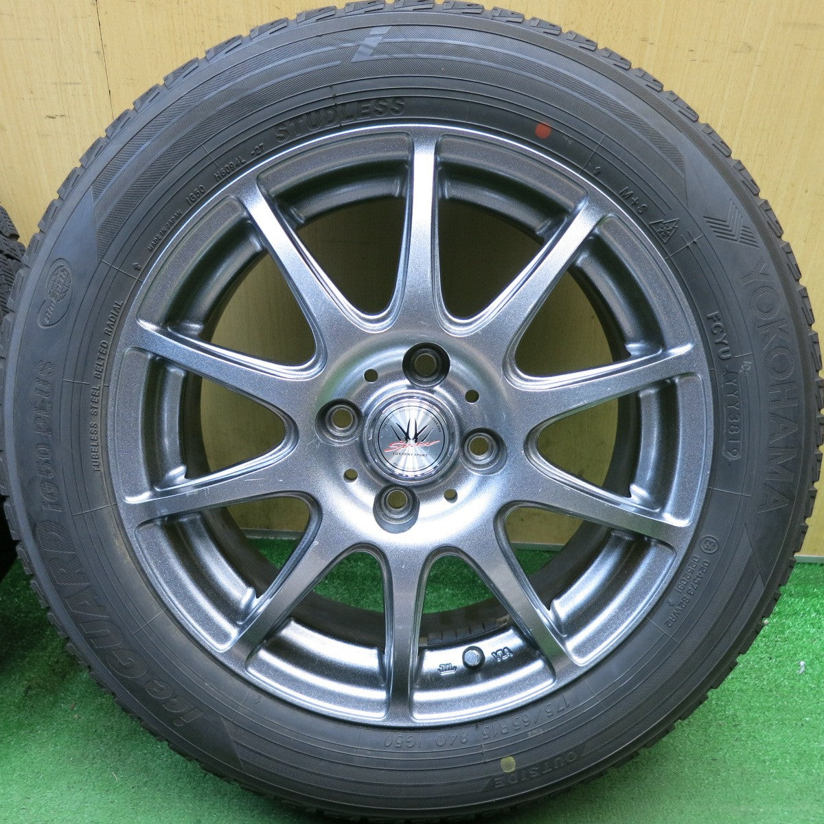 バリ溝!8.5分◎LOXARNY SPORT BADX 175/65R15 スタッドレス ヨコハマ アイスガード iG50 プラス ロクサーニ スポーツ 15インチ PCD100/4H◎6101010HAス