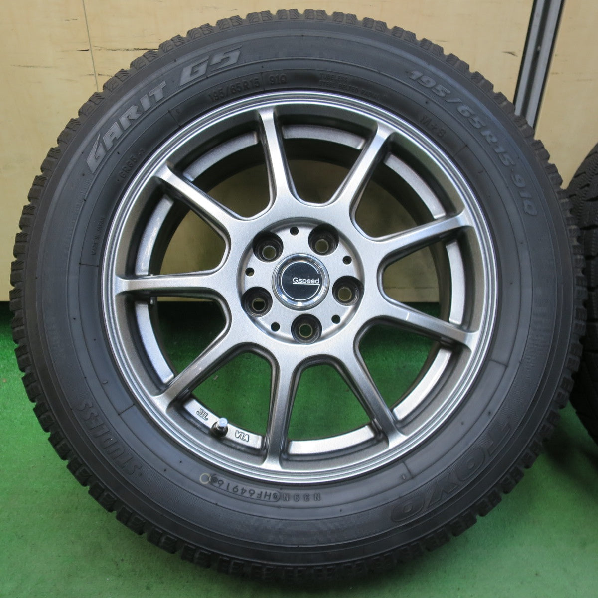 バリ溝!キレイ!9分★プリウス 等 195/65R15 スタッドレス トーヨー ガリット G5 G.Speed Gスピード 15インチ PCD100/5H★5051011イス