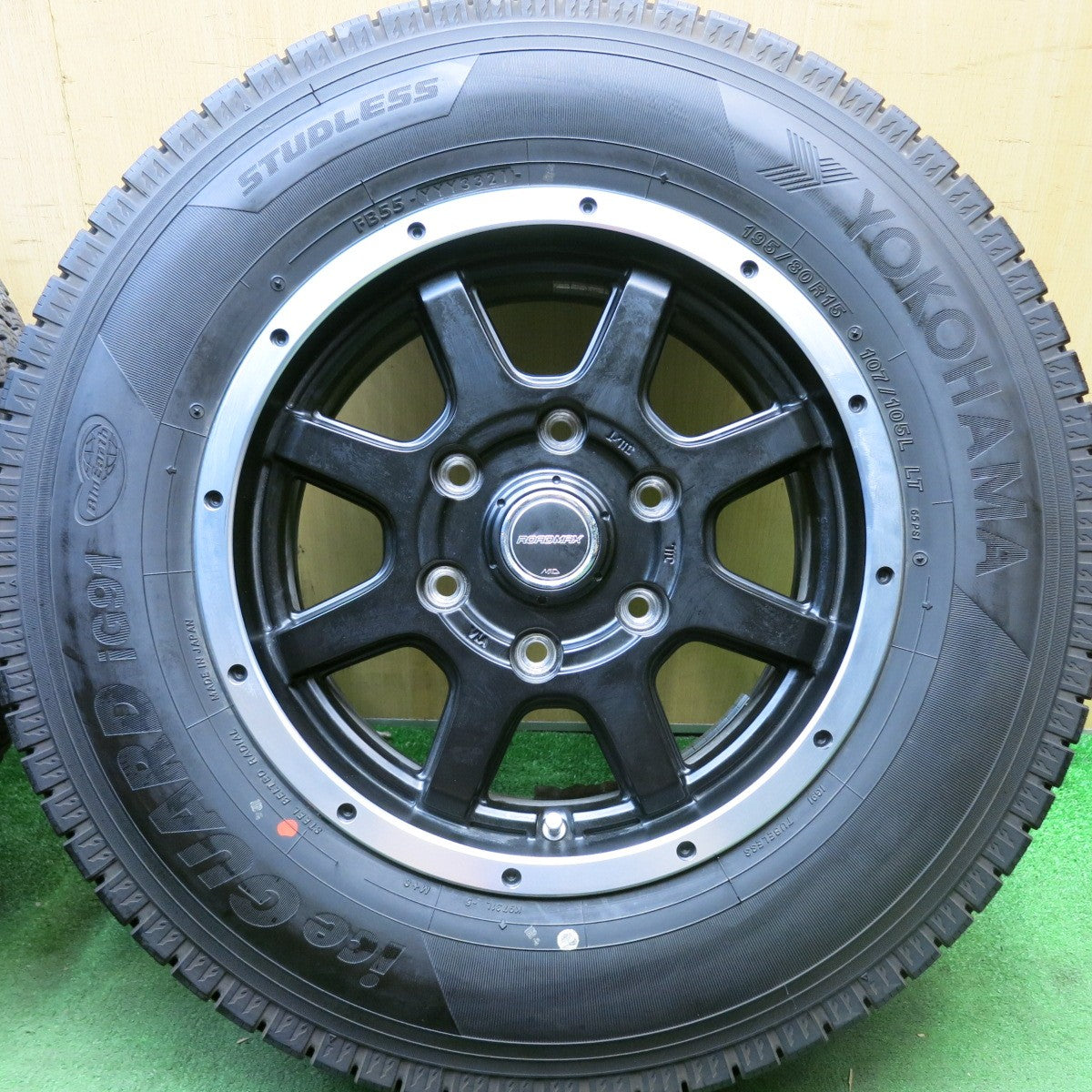 バリ溝!21年!9.5分★ハイエース 等 スタッドレス 195/80R15 107/105L ヨコハマ アイスガード iG91 ROADMAX MiD 15インチ PCD139.7/6H★5092510HAス