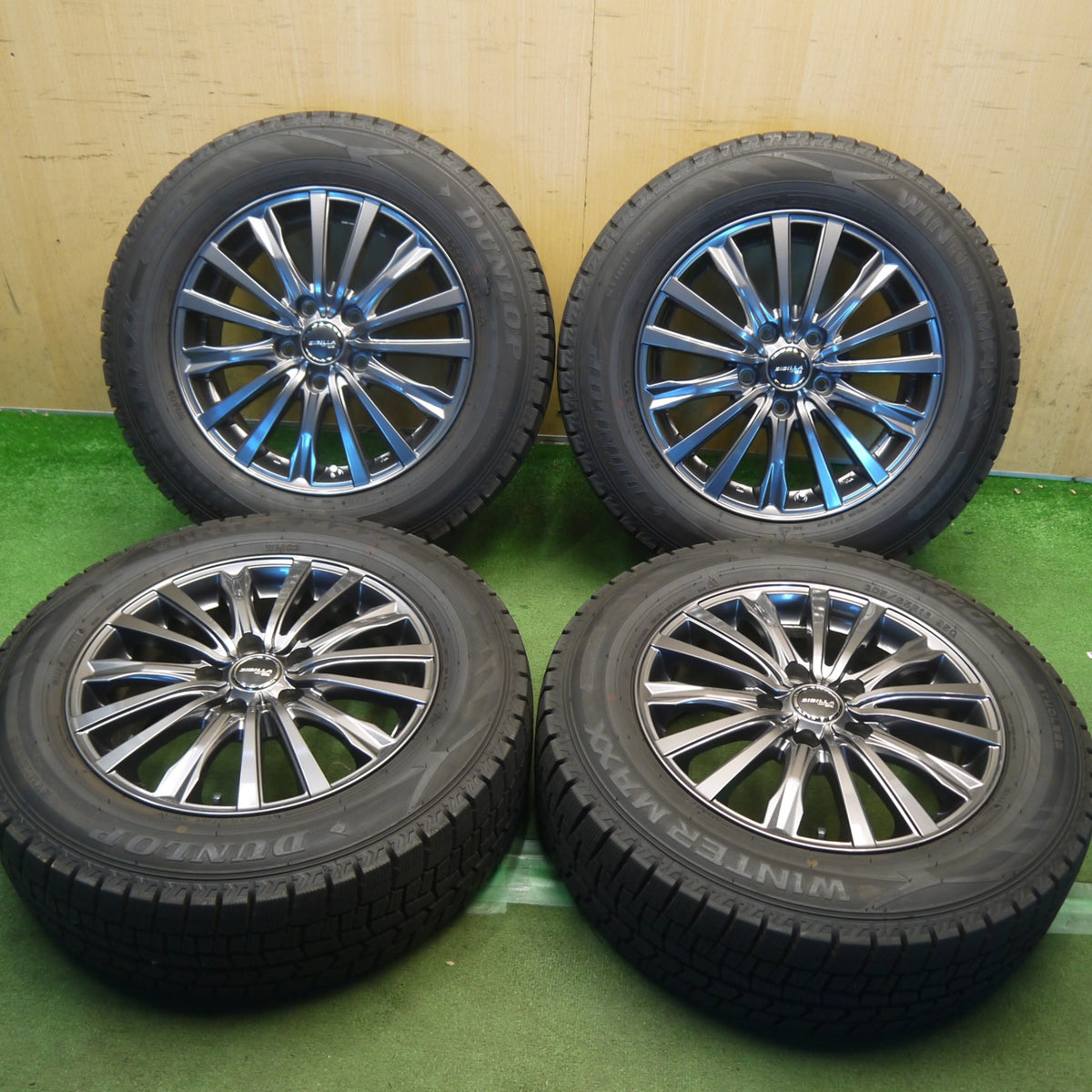 バリ溝!25年!キレイ!9.5分以上◎スタッドレス 205/65R16 ダンロップ ウインターマックス WM02 SIBILLA NEXT W5 シビラ ネクスト 16インチ PCD114.3/5H◎6100904Hス