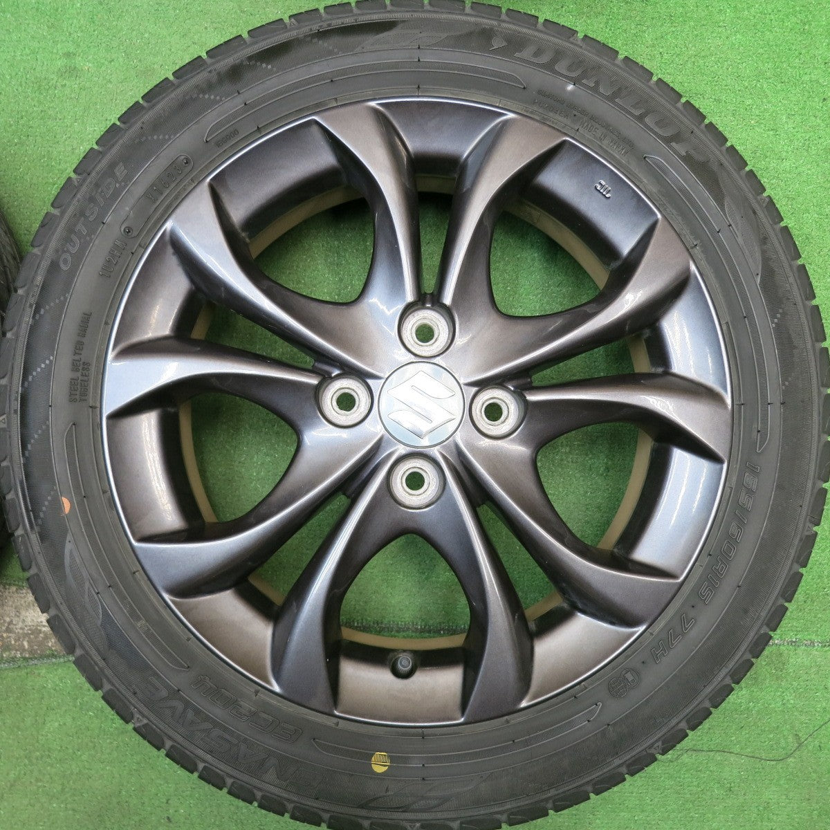 バリ溝!23年!8.5分★スズキ ソリオ 純正 165/60R15 ダンロップ エナセーブ EC204 15インチ PCD100/4H★5061307HAノ