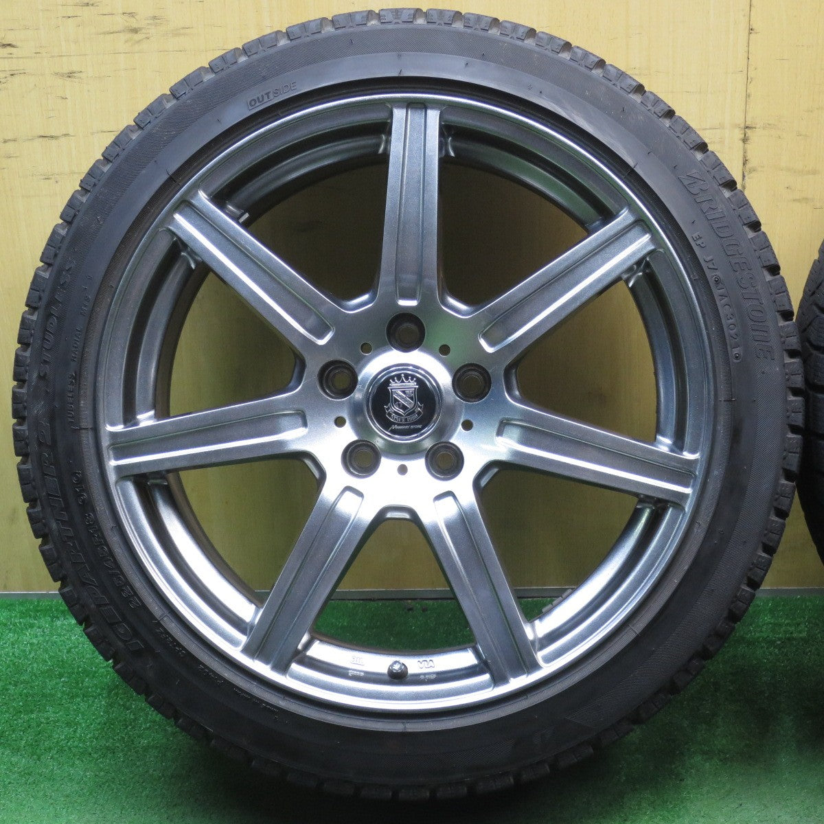 バリ溝!21年!キレイ!9.5分★スタッドレス 225/45R18 ブリヂストン アイスパートナー2 MANARAY SPORT マナレイ スポーツ 18インチ PCD114.3/5H★5052706NJス