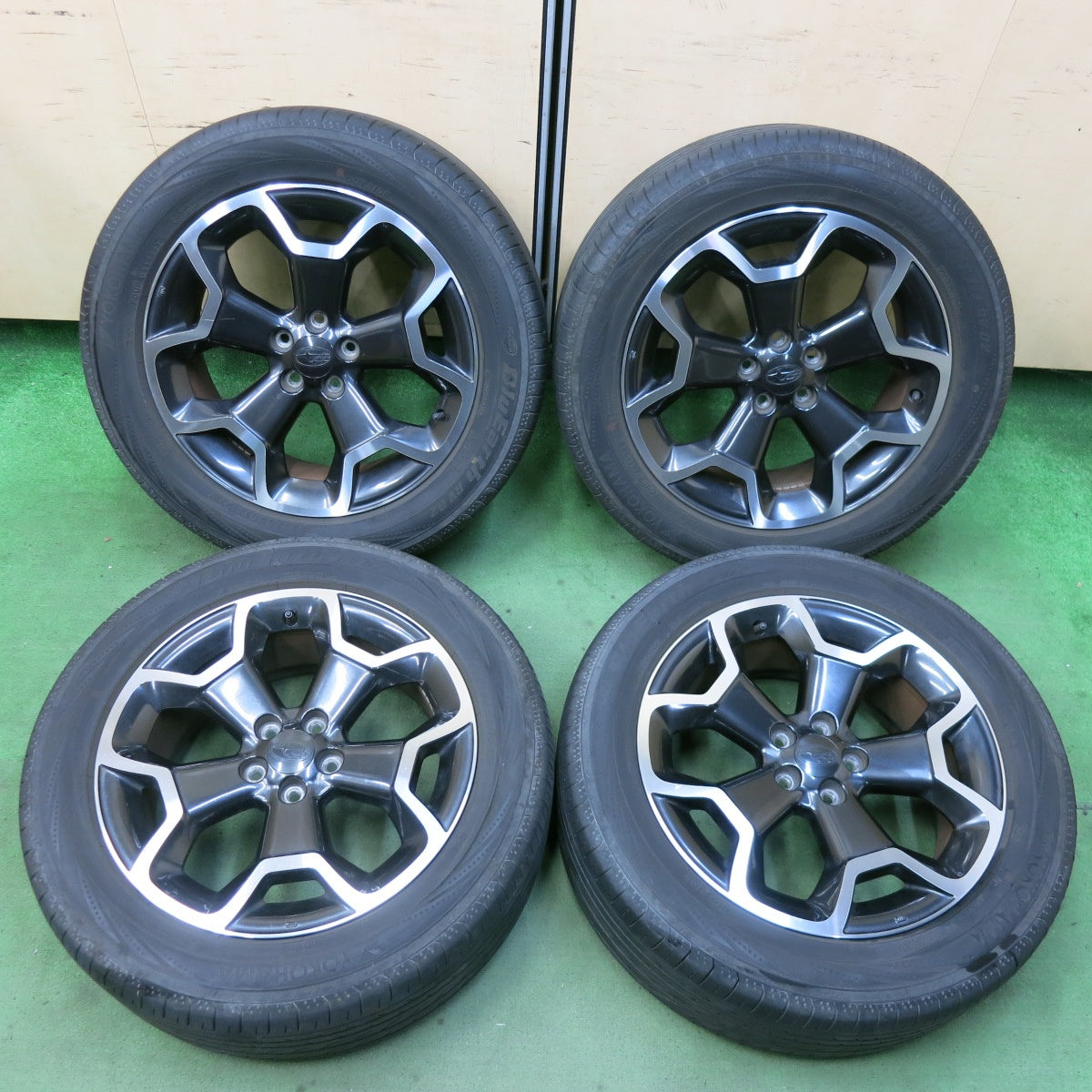 バリ溝!21年!8.5分★スバル GP7 XV 純正 ENKEI 225/55R17 ヨコハマ ブルーアース RV-02 17インチ エンケイ PCD100/5H★5062611SYノ