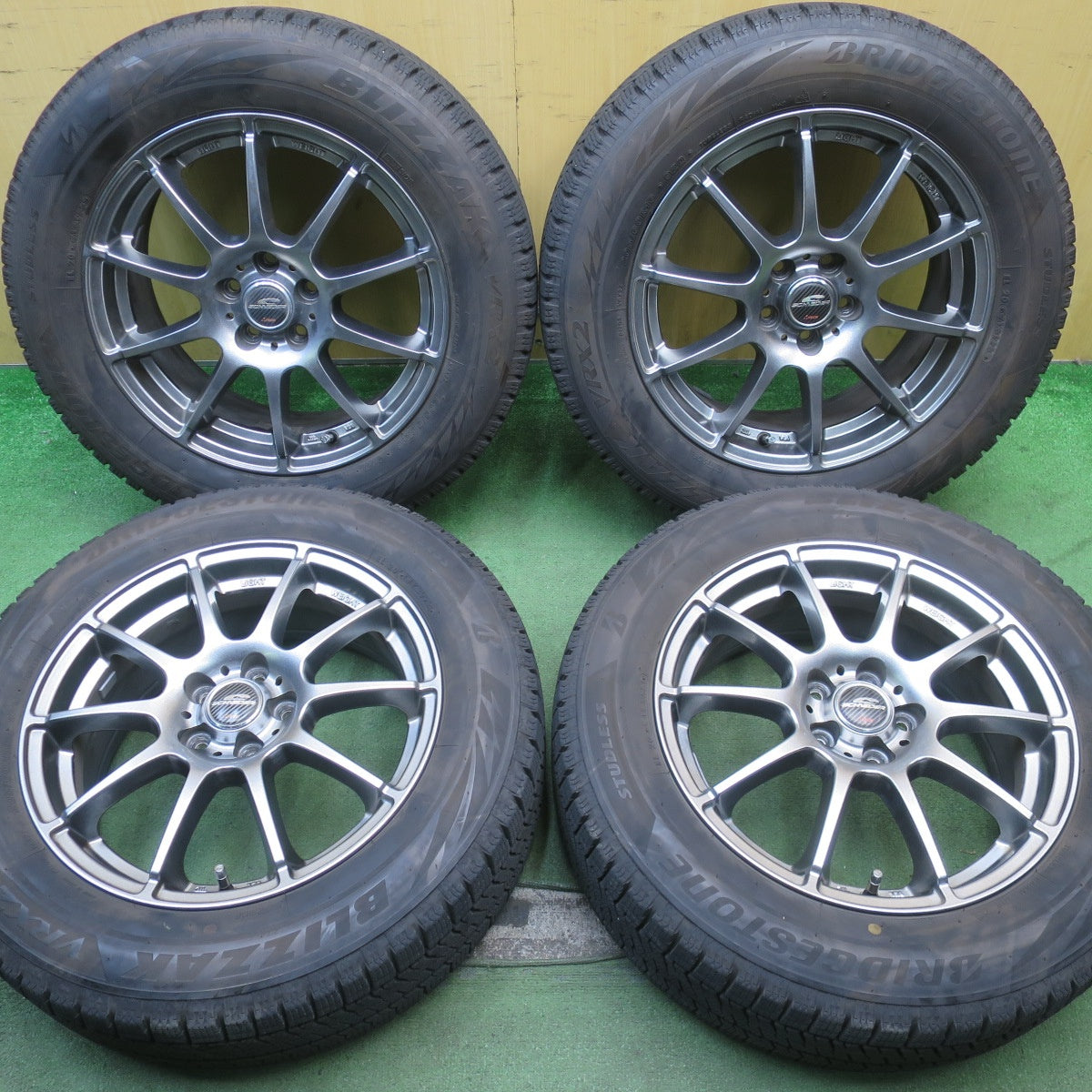 バリ溝!23年!キレイ!9分★インプレッサ 等 205/60R16 スタッドレス ブリヂストン ブリザック VRX2 SCHNEIDER ATECH シュナイダー 16インチ PCD100/5H★5093006NJス
