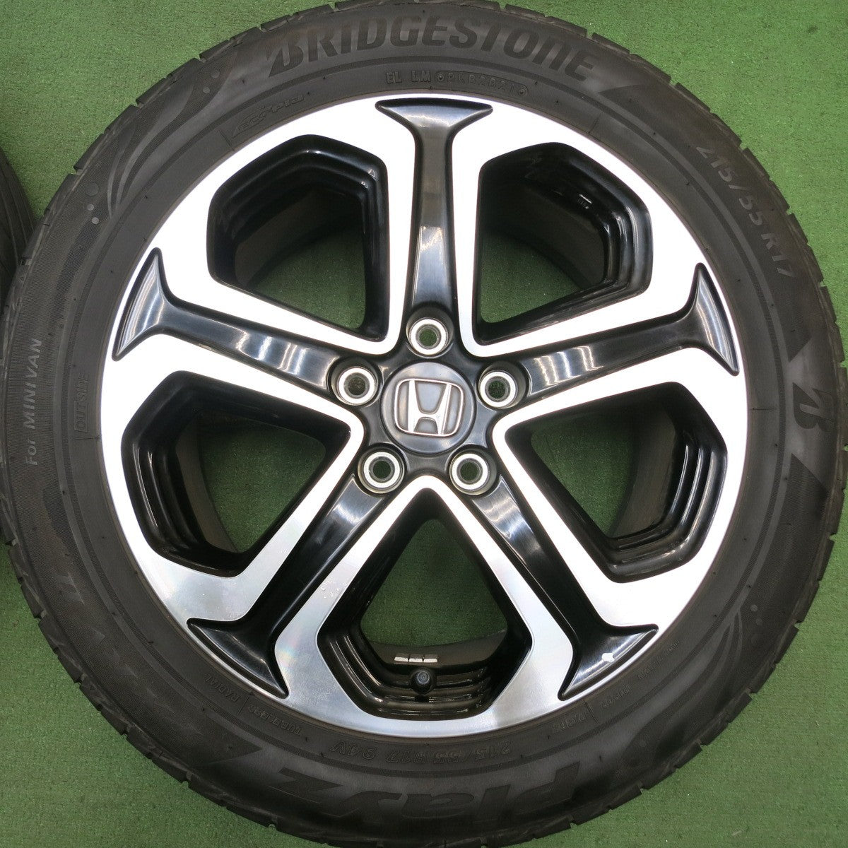 バリ溝!21年!9.5分★ホンダ ヴェゼル 純正 ENKEI 215/55R17 ブリヂストン プレイズ PX-RV2 17インチ エンケイ PCD114.3/5H★5090409HAノ