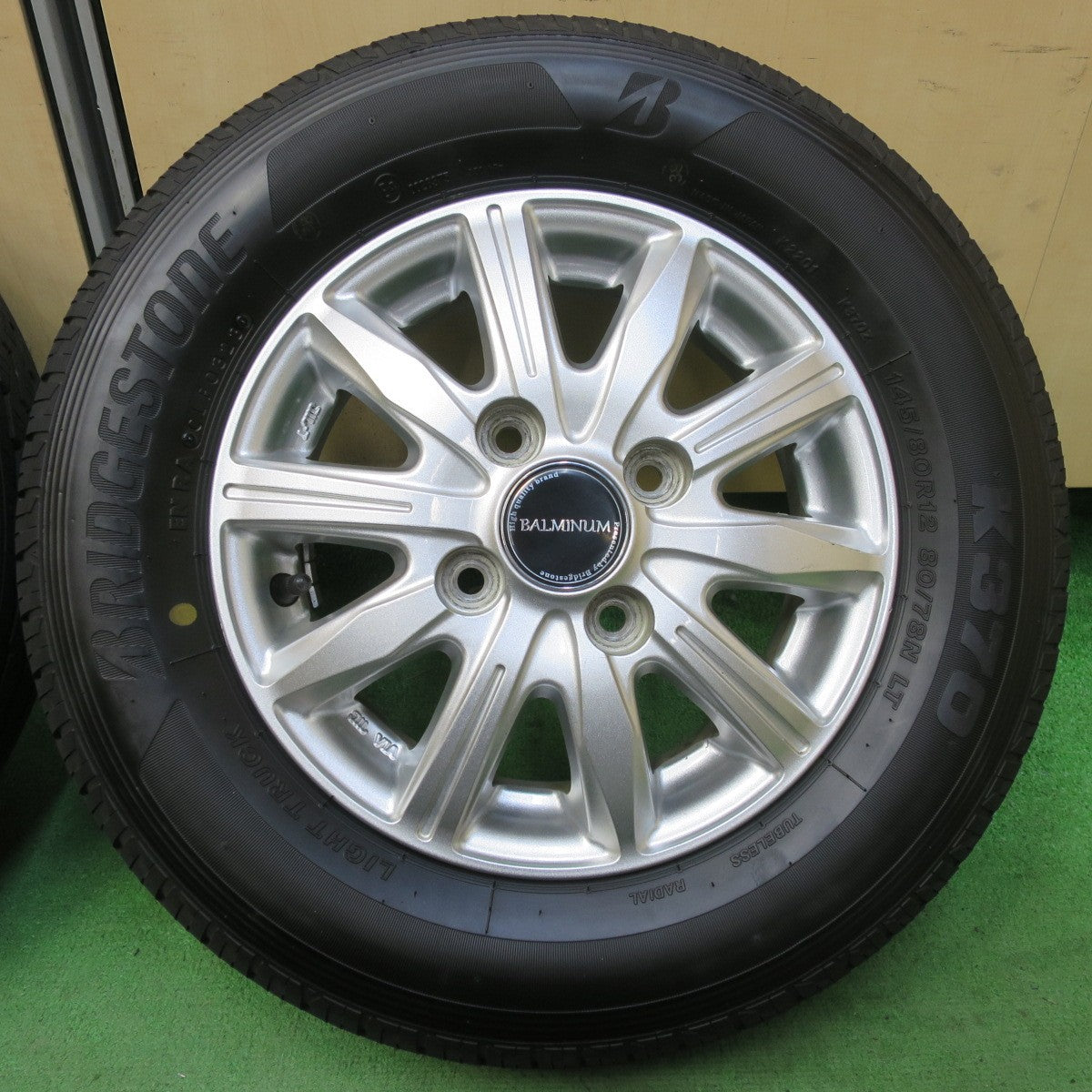 キレイ!23年★145/80R12 80/78N ブリヂストン K370 BALMINUM バルミナ 12インチ PCD100/4H★5052203イノ