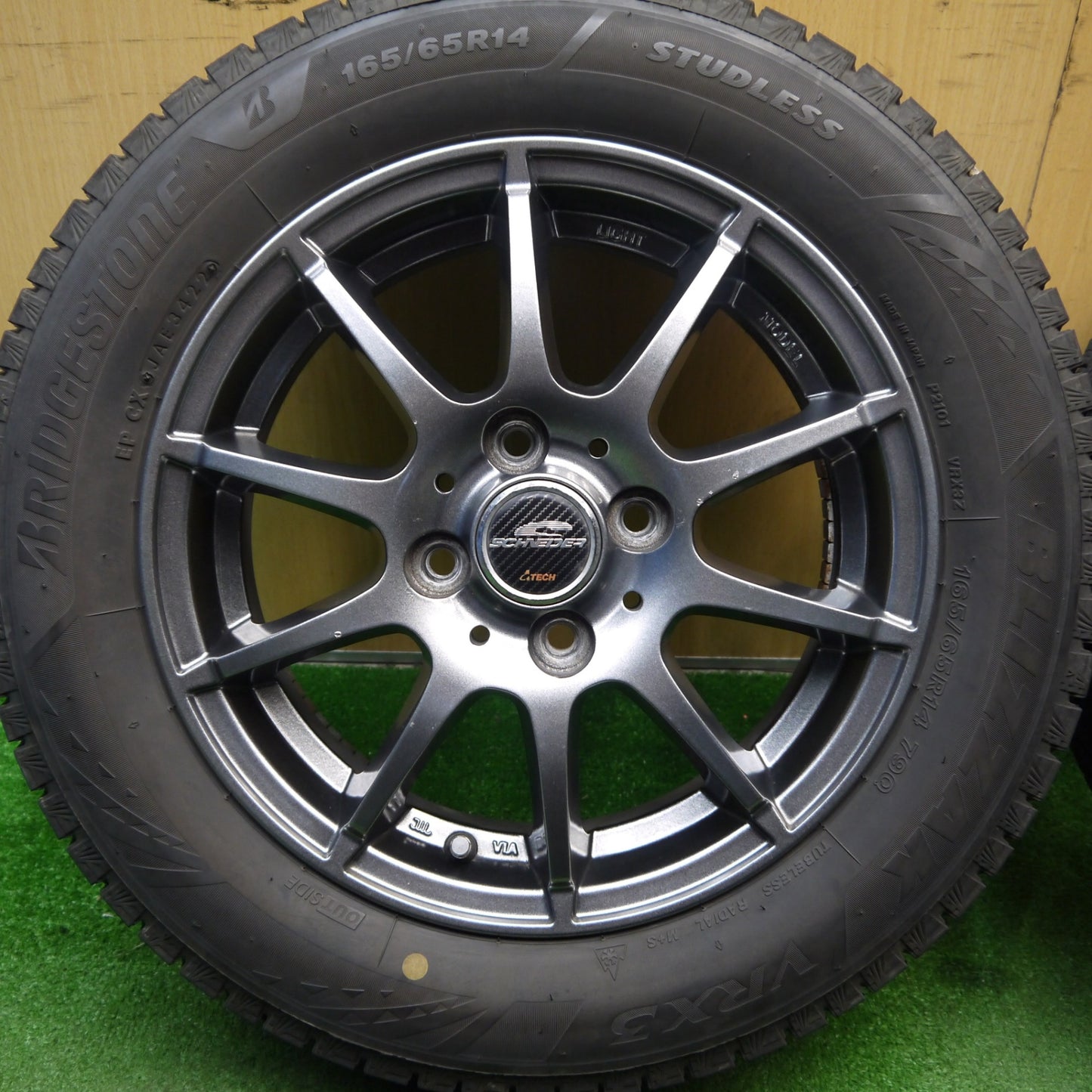 4本価格!22年★スタッドレス 165/65R14 ブリヂストン ブリザック VRX3 SCHNEIDER シュナイダー 14インチ ソリオ ハスラー 等 PCD100/4H★5041603Hス